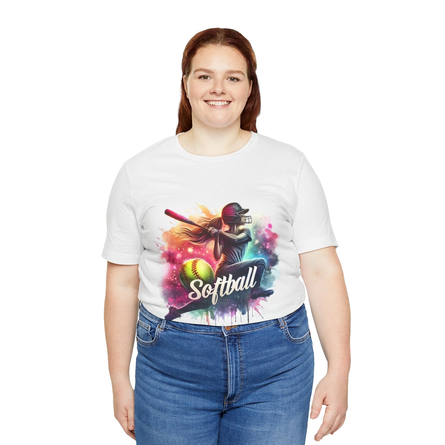 Paint splashed softball swing Jersey Tee