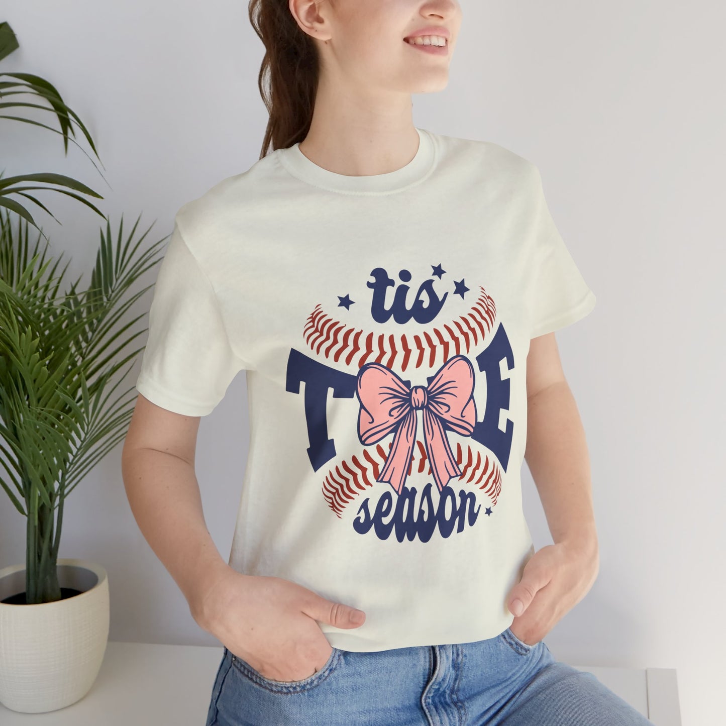 "Tis Tee Season Unisex Jersey Short Sleeve Tee - Perfect for Baseball Lovers"