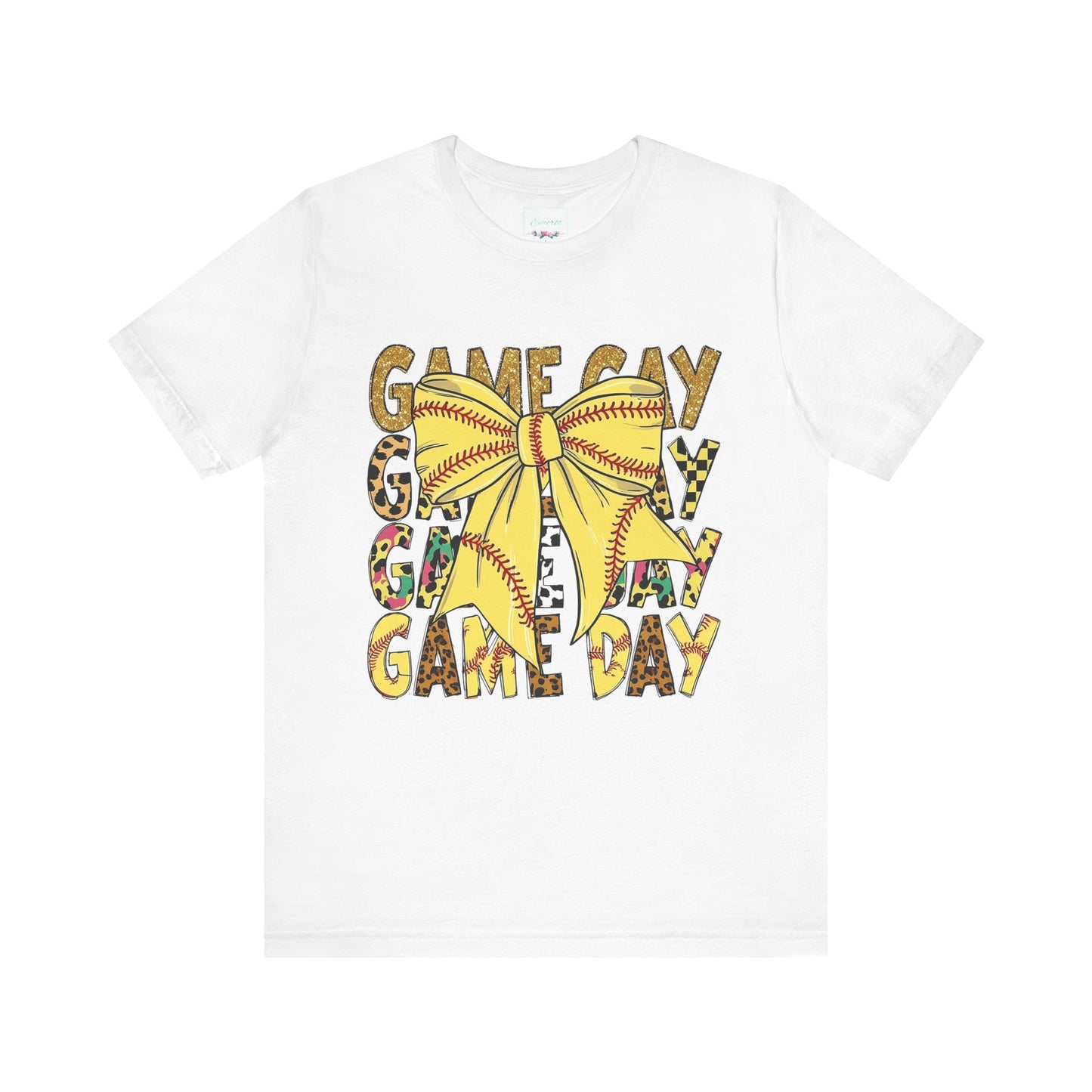 Softball Game Day Coquette Bow T Shirt