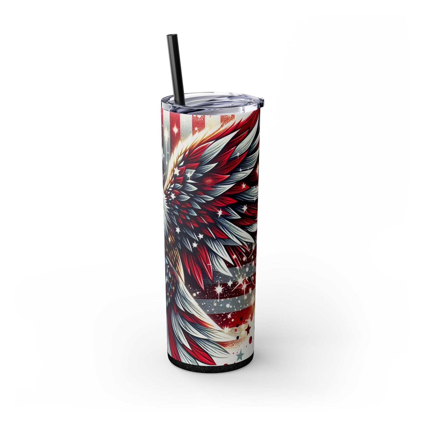 Patriotic Eagle Skinny Tumbler with Straw, 20oz