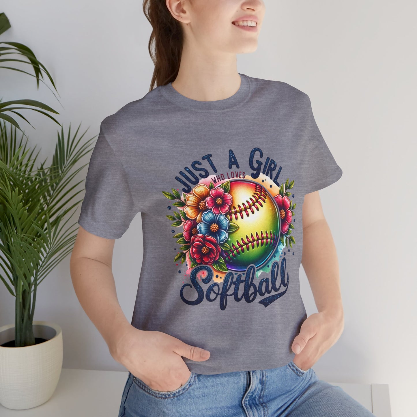 Just a girl who loves softball t-shirt