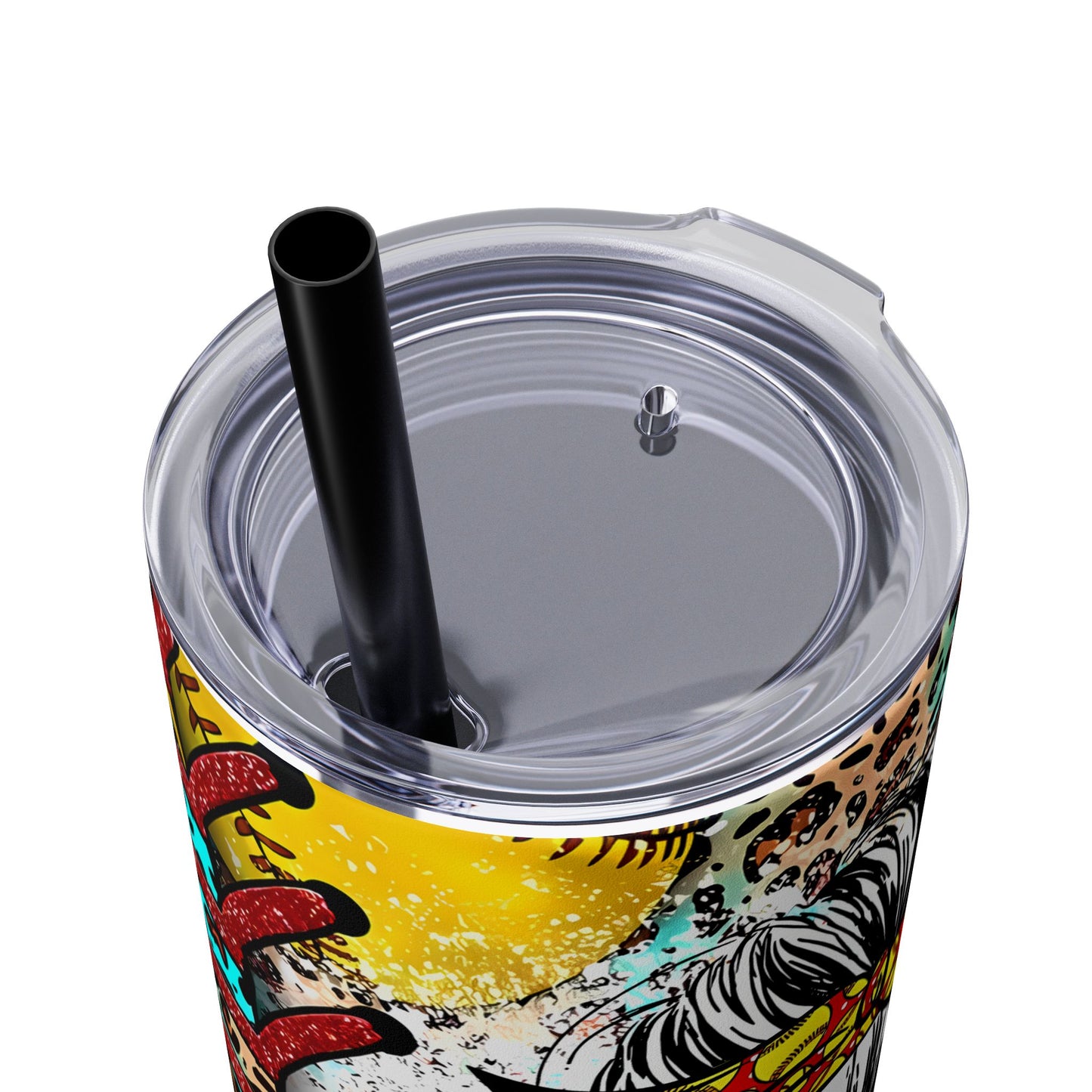 Softball Mom Skinny Tumbler with Straw, 20oz