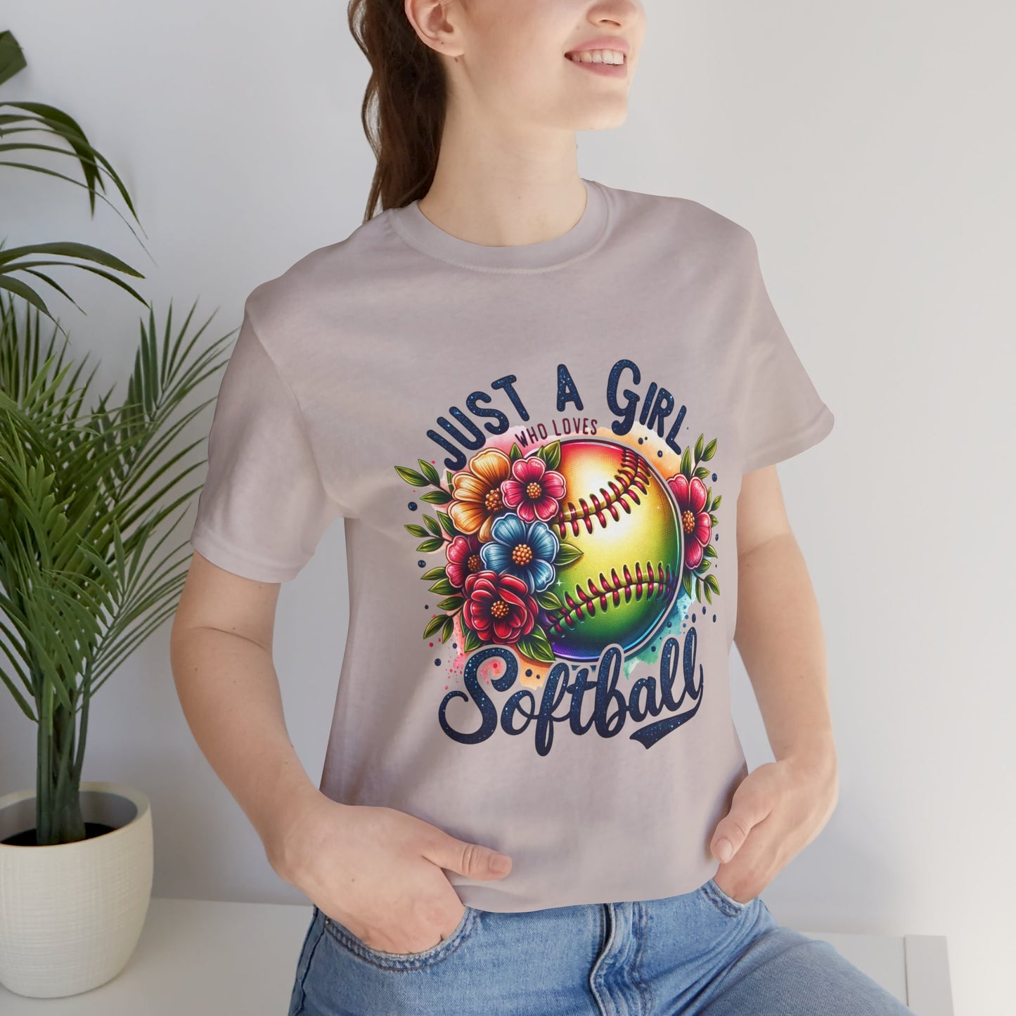 Just a girl who loves softball t-shirt
