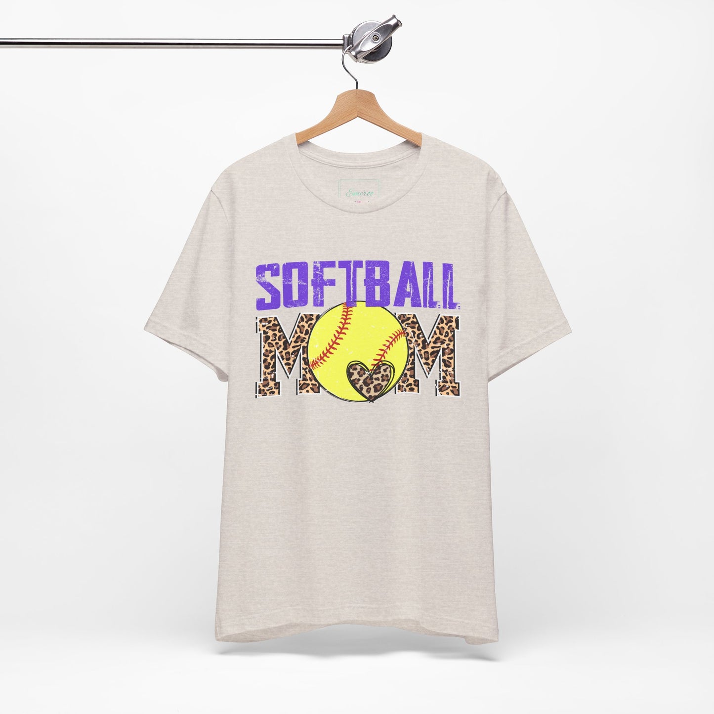 Leopard Softball Mom T Shirt (Light)