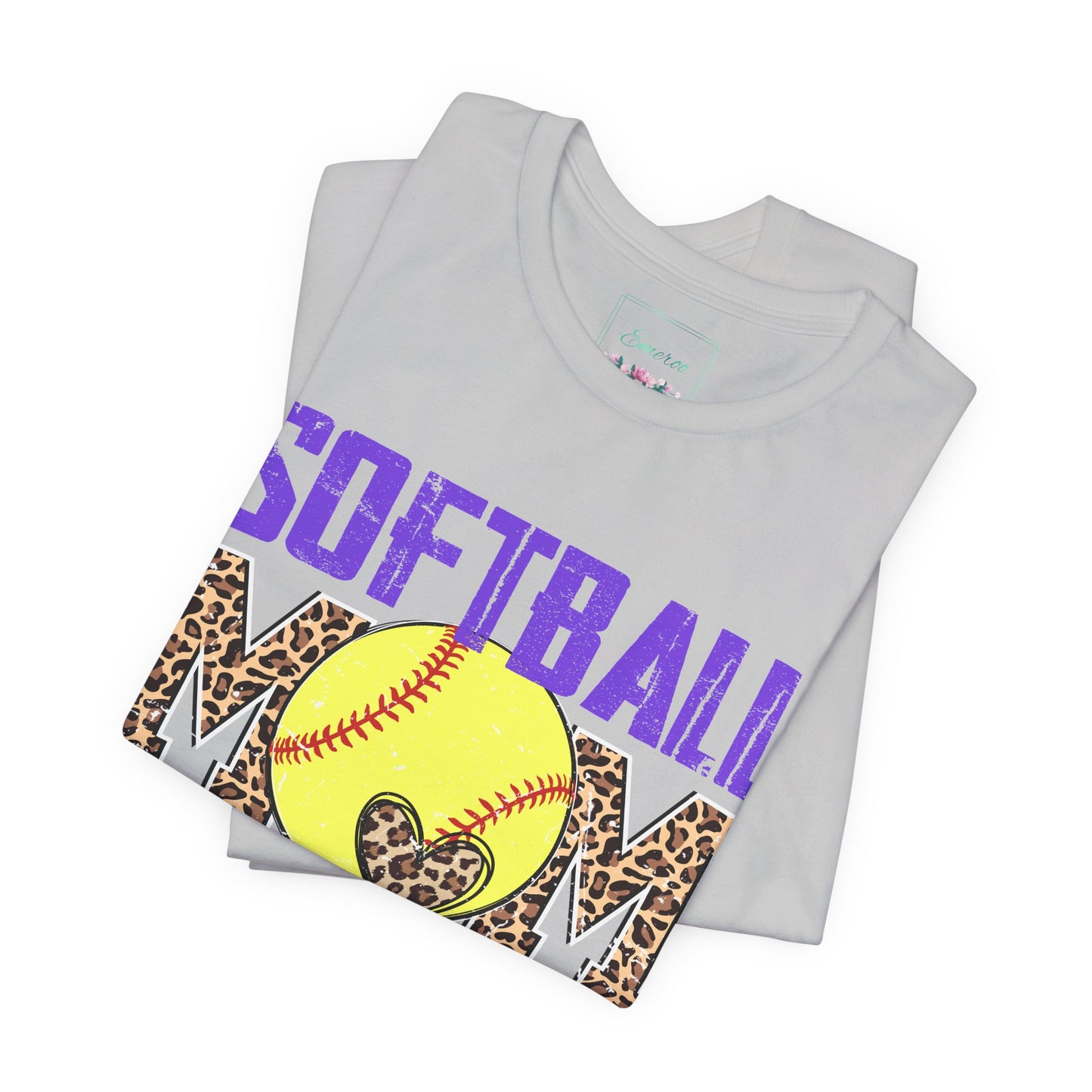 Leopard Softball Mom T Shirt (Light)
