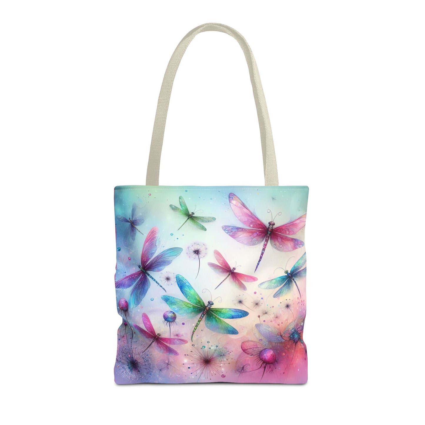 Dragonfly Tote Bag with Pastel Watercolor Design