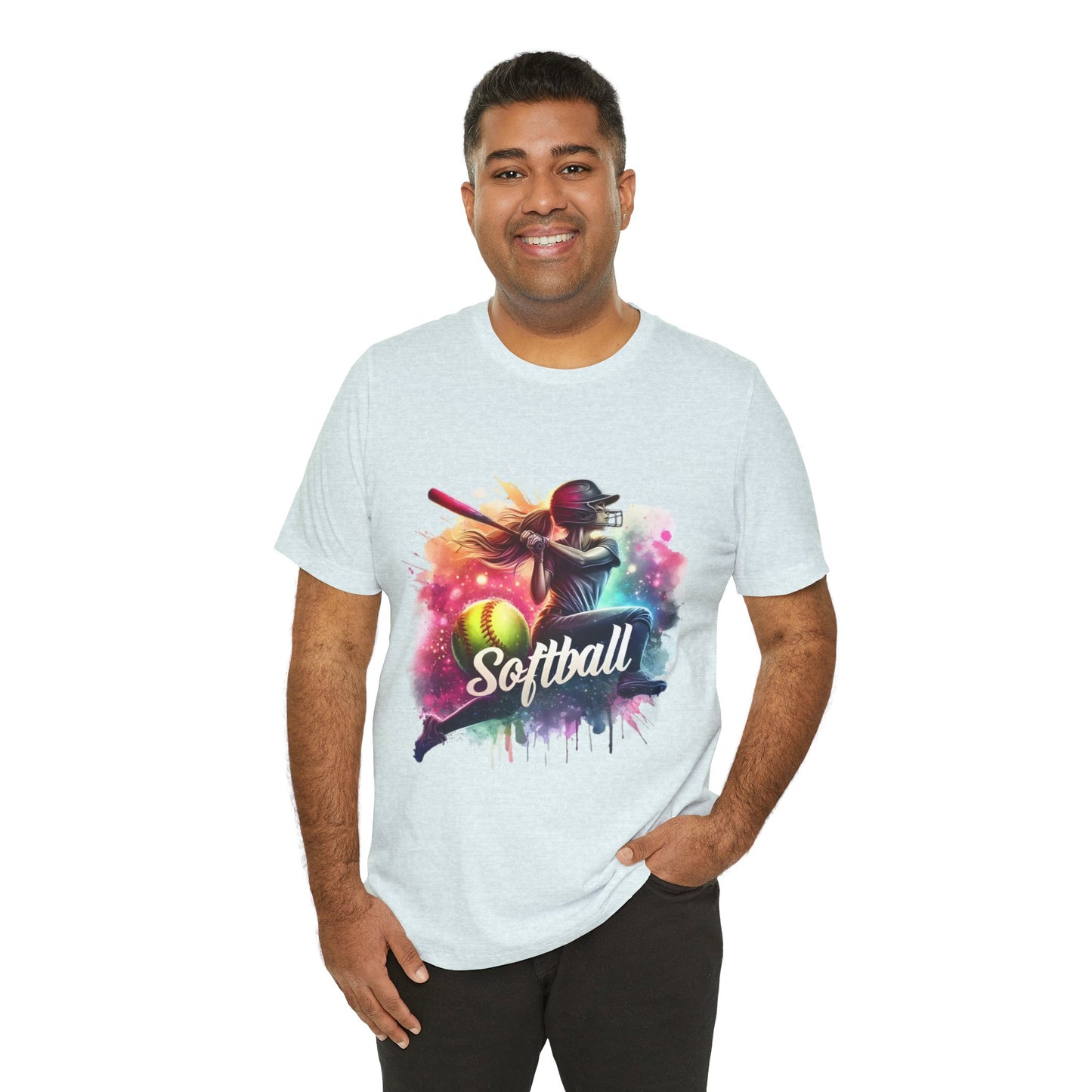 Paint splashed softball swing Jersey Tee
