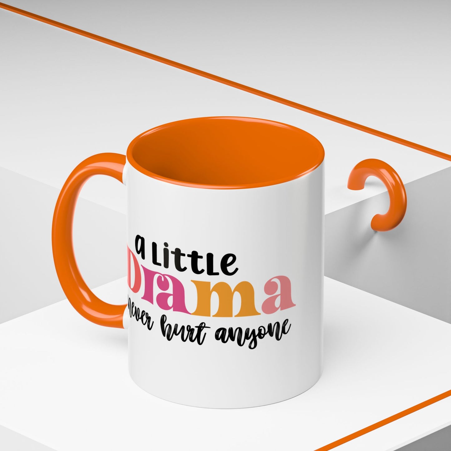 Sarcastic Accent Coffee Mug - "A little drama" - Fun Gift for Self-Care, Motivation, & Celebrations