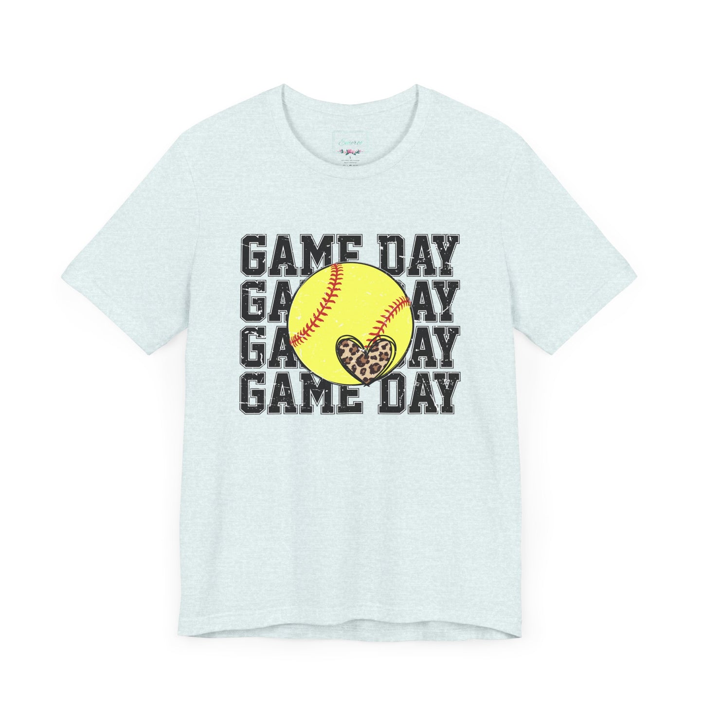 Softball Game Day Heart T Shirt (Light)