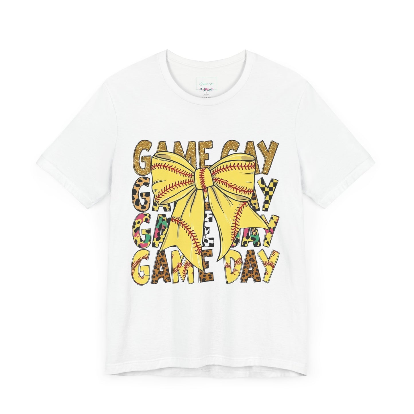 Softball Game Day Coquette Bow T Shirt