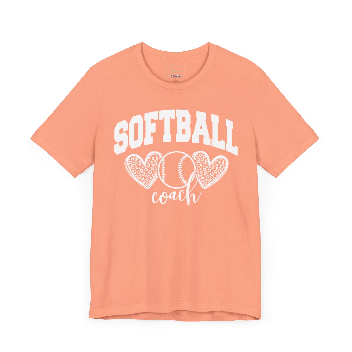 Softball Coach Hearts T Shirt (Light 1)