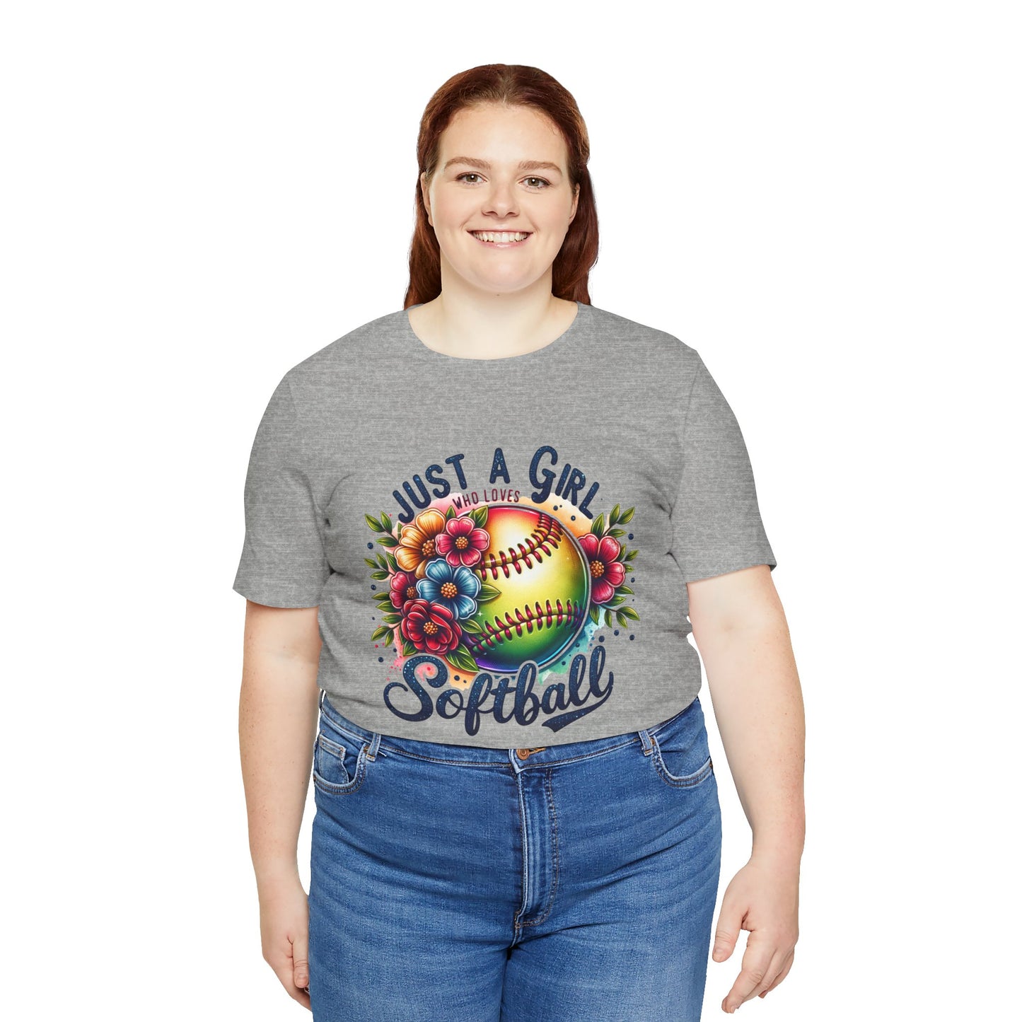 Just a girl who loves softball t-shirt