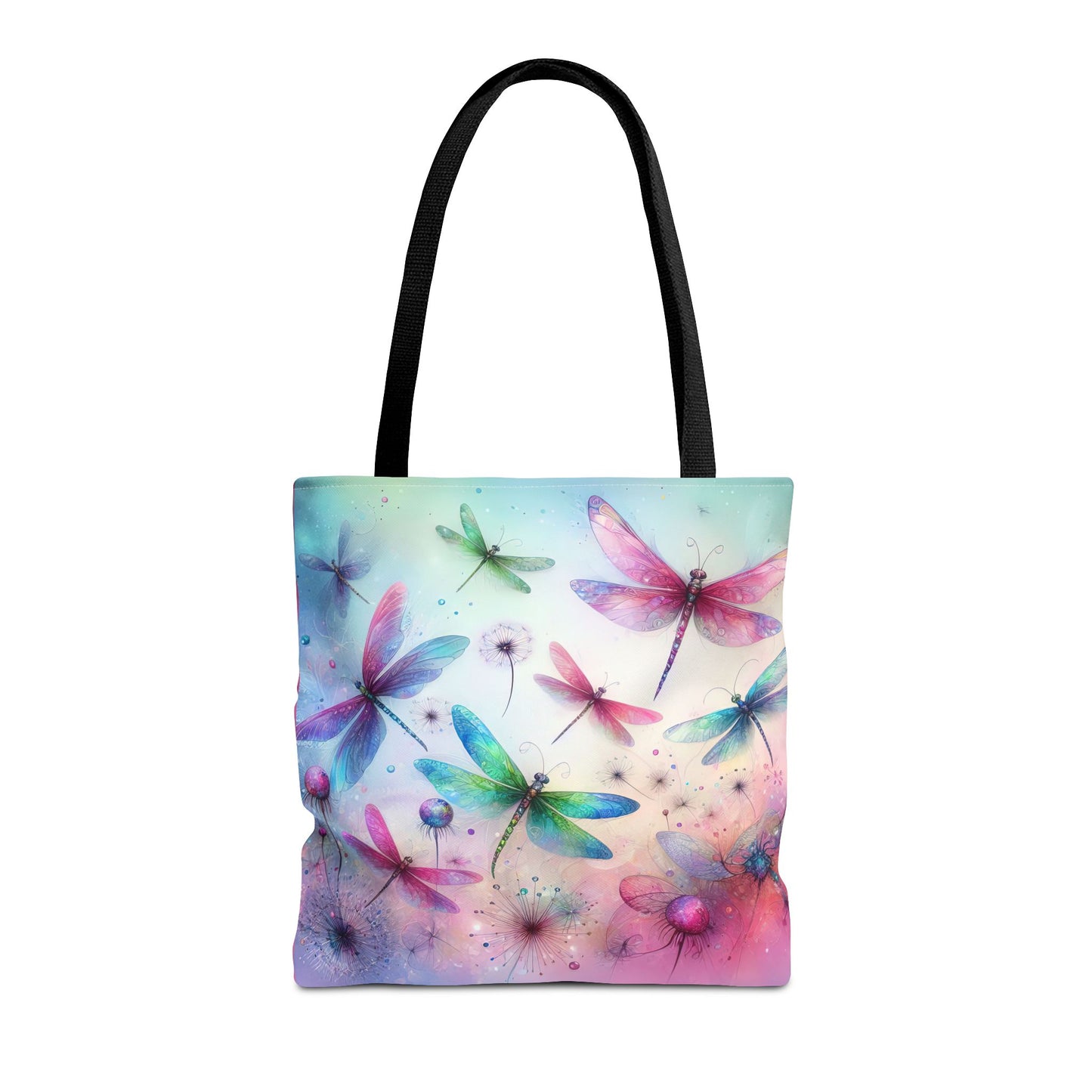 Dragonfly Tote Bag with Pastel Watercolor Design