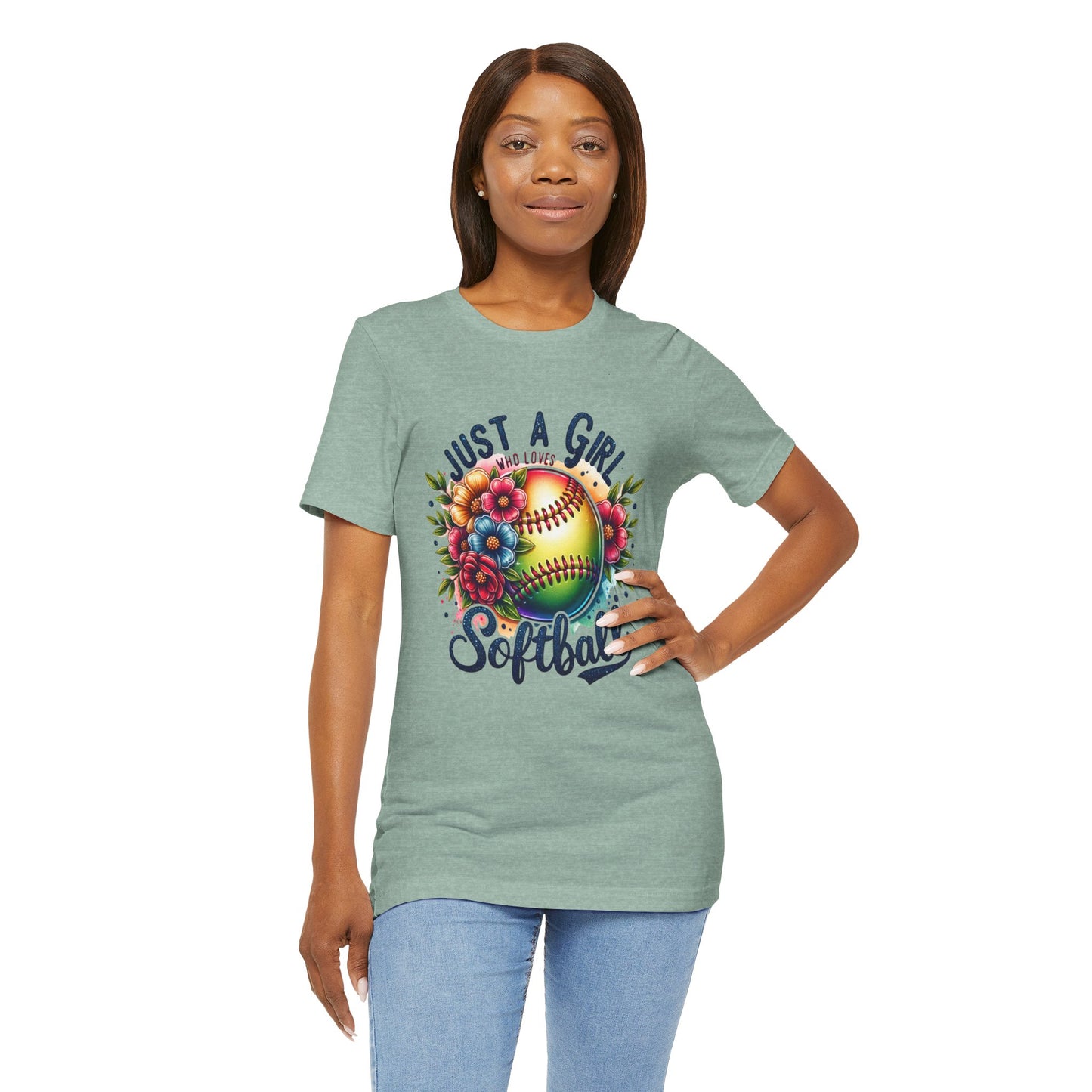 Just a girl who loves softball t-shirt