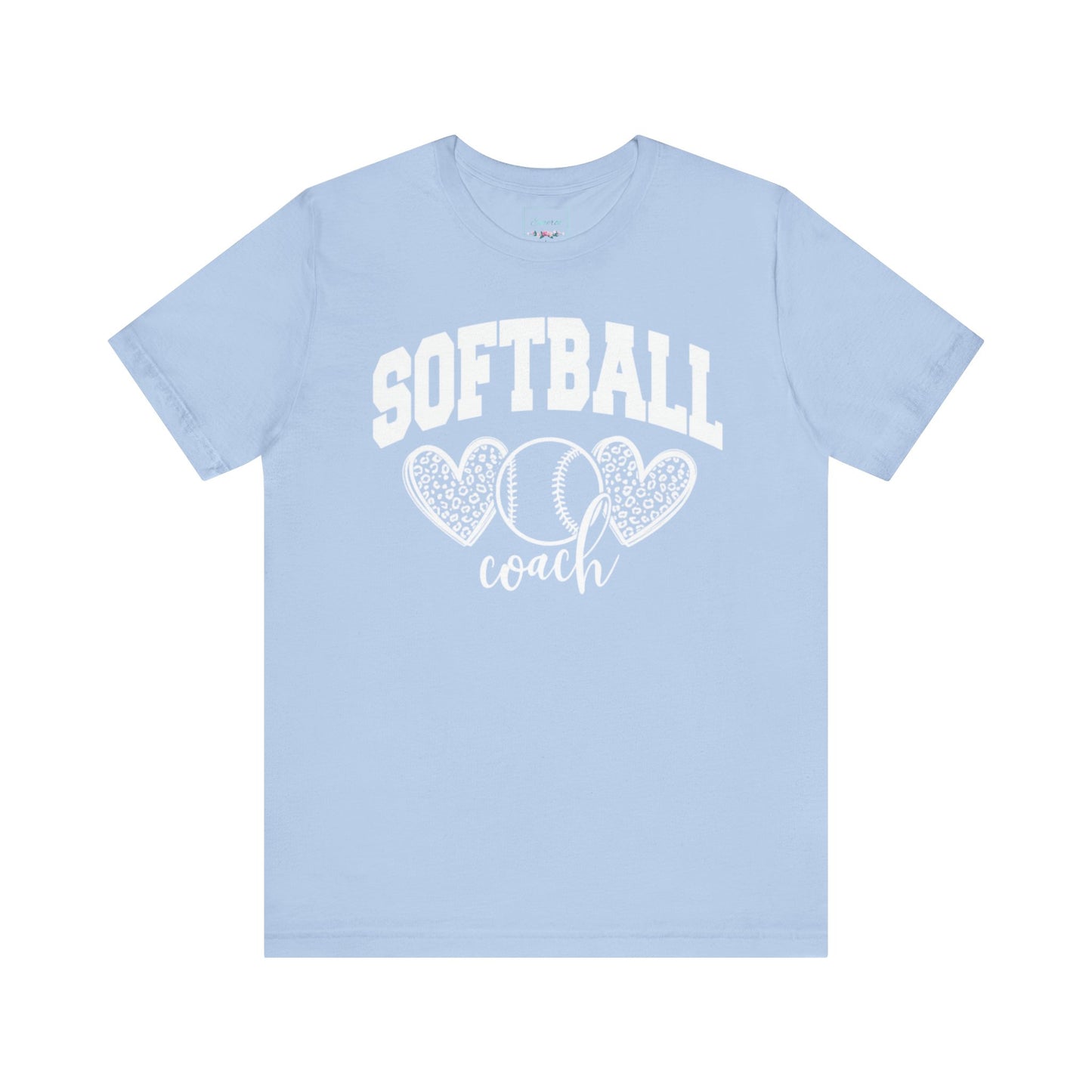 Softball Coach Hearts T Shirt (Light 3)