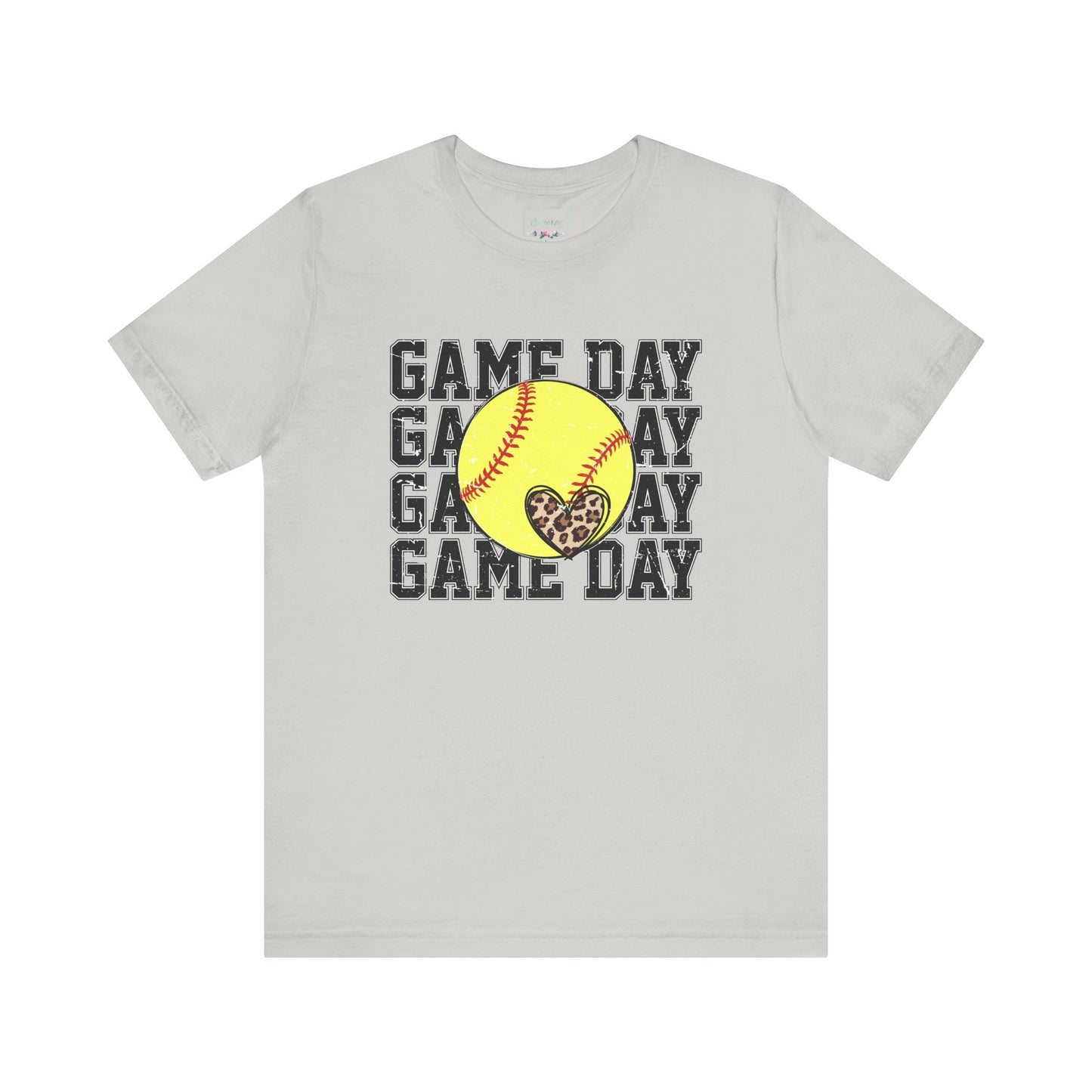 Softball Game Day Heart T Shirt (Light)