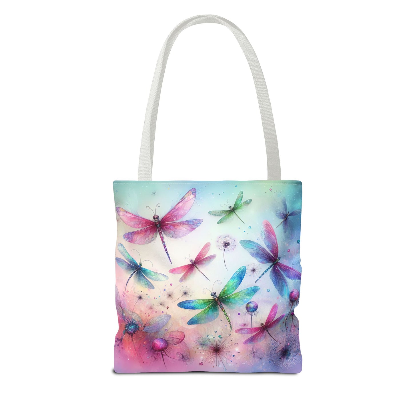 Dragonfly Tote Bag with Pastel Watercolor Design