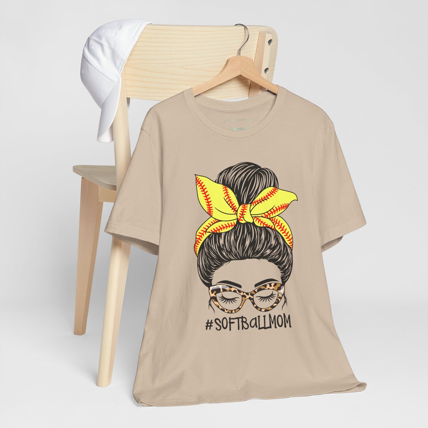 Messy Bun Softball Mom T Shirt (Light)