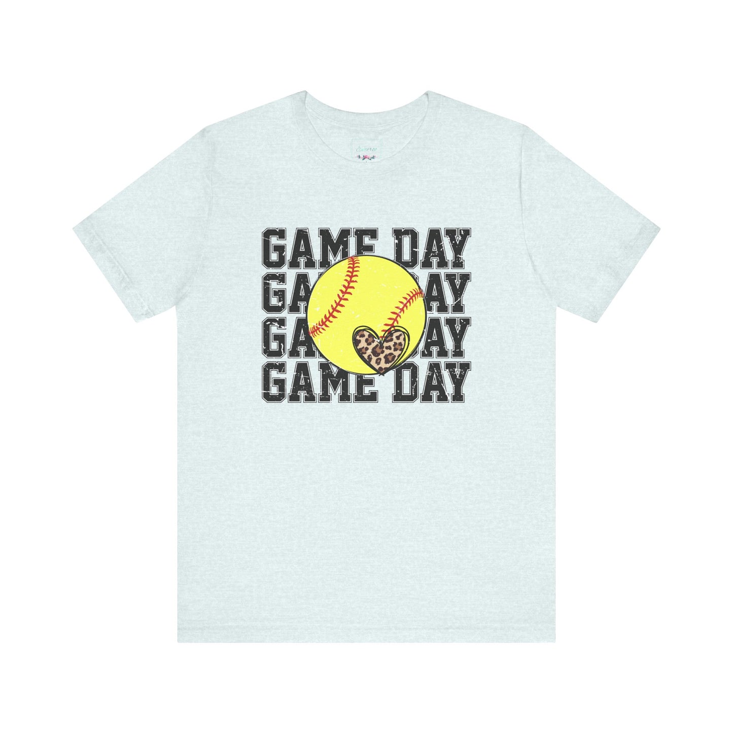 Softball Game Day Heart T Shirt (Light)