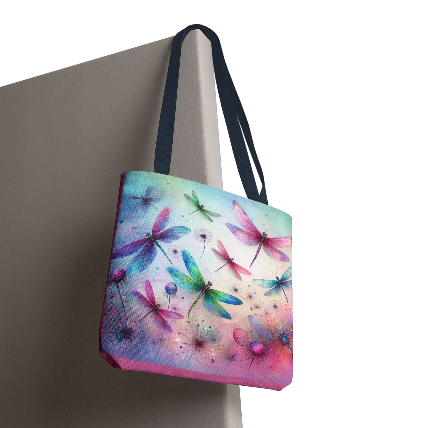 Dragonfly Tote Bag with Pastel Watercolor Design