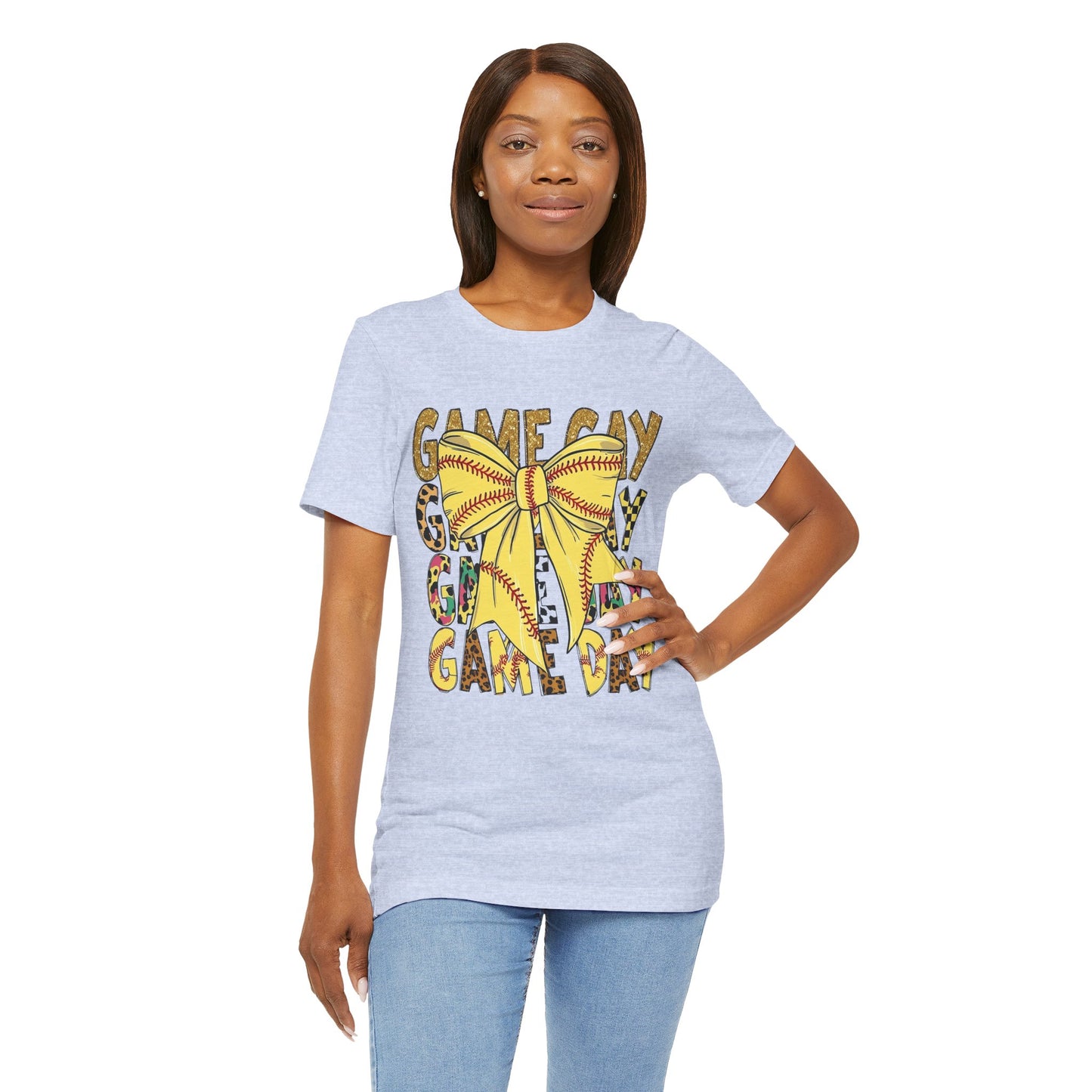 Softball Game Day Coquette Bow T Shirt