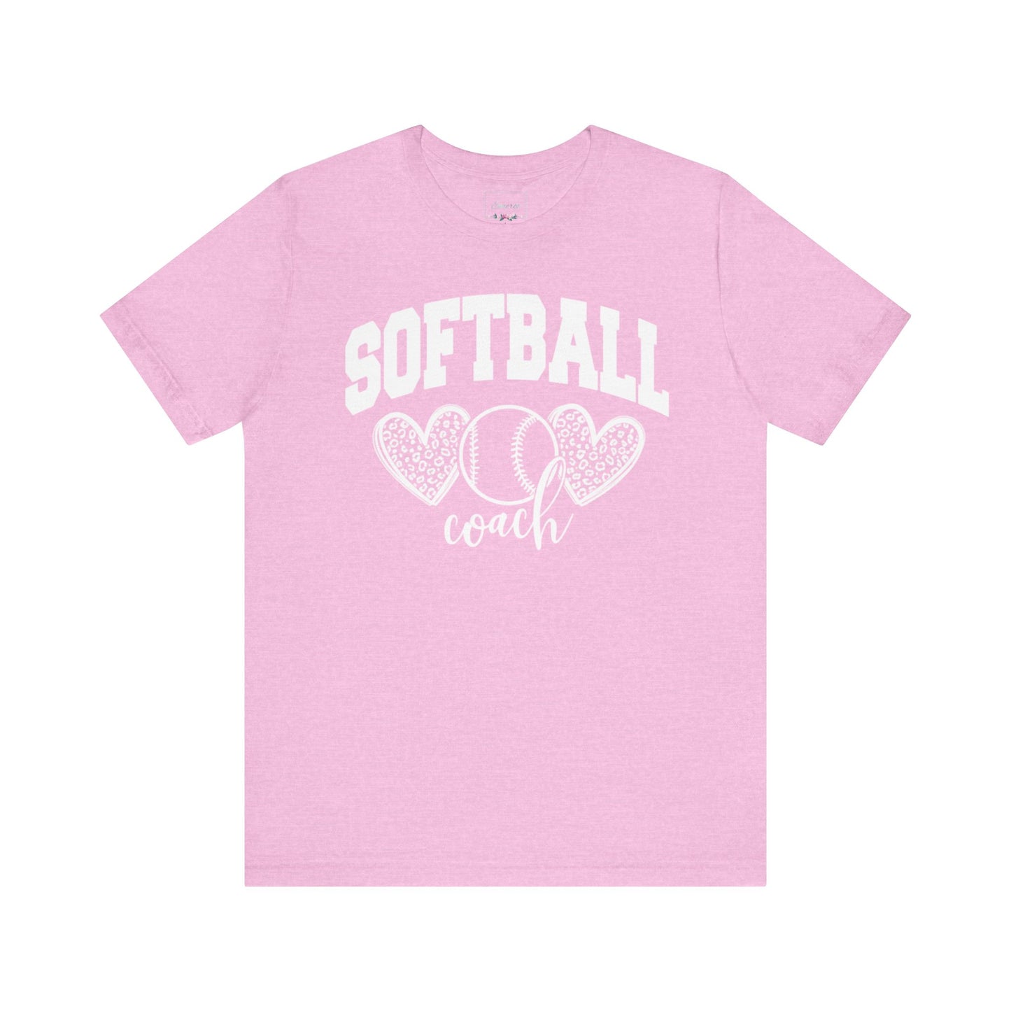 Softball Coach Hearts T Shirt (Light 1)