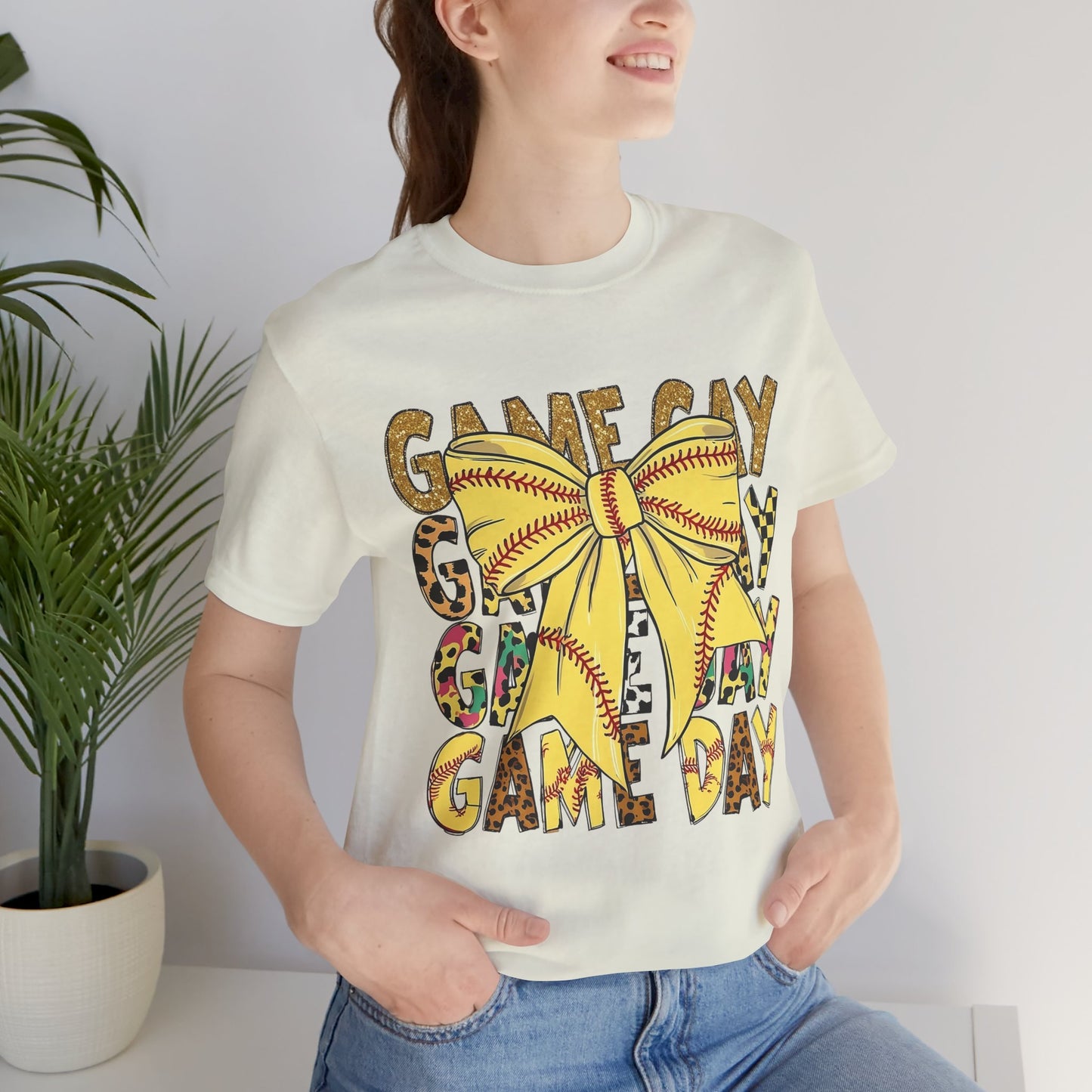 Softball Game Day Coquette Bow T Shirt