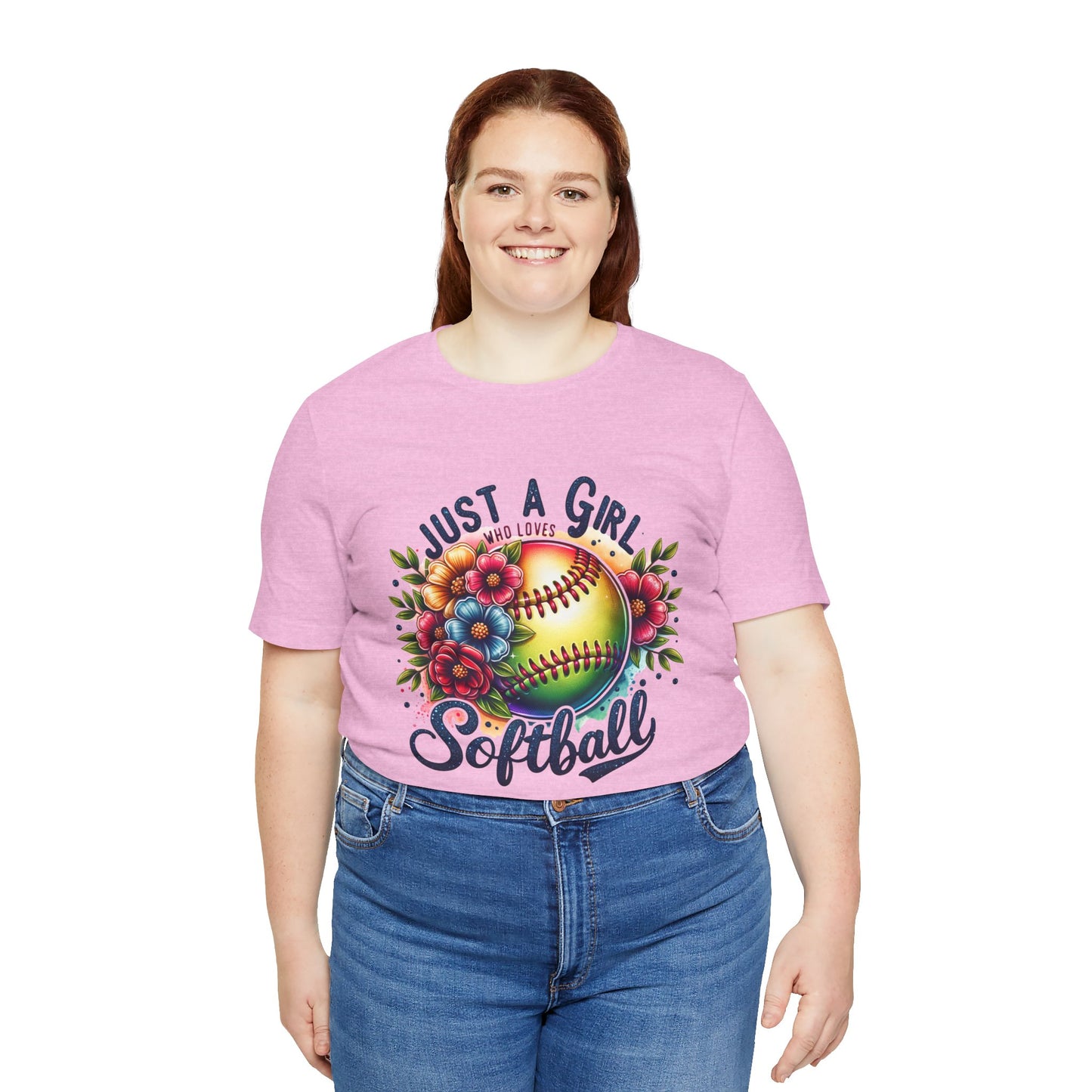 Just a girl who loves softball t-shirt