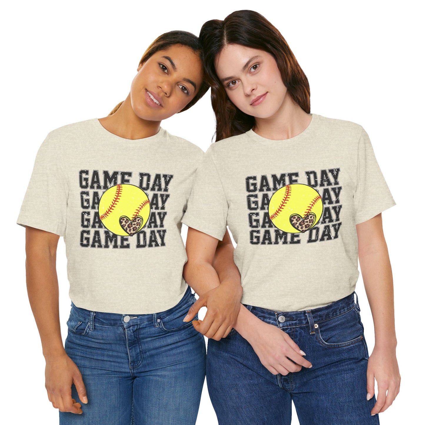 Softball Game Day Heart T Shirt (Light)