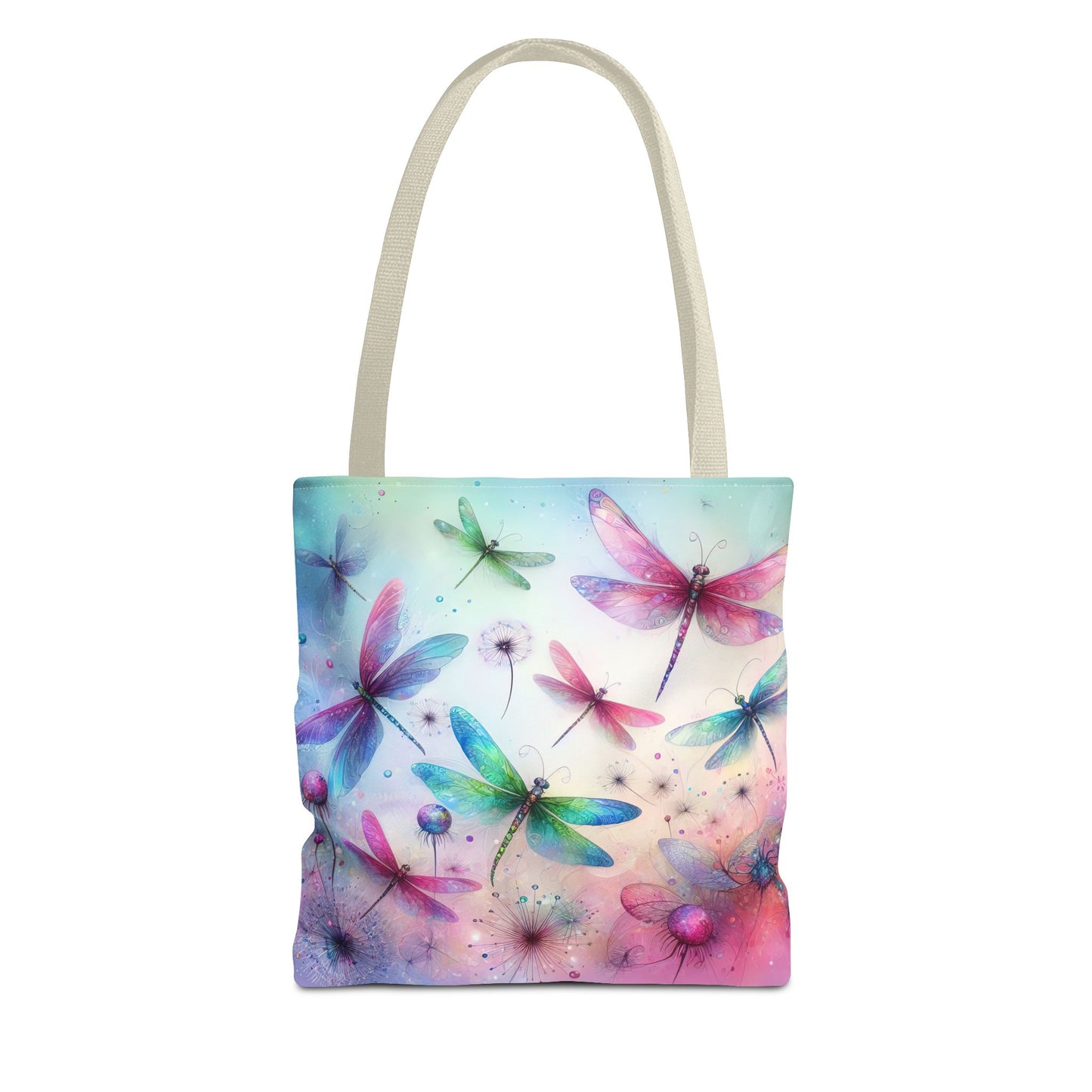 Dragonfly Tote Bag with Pastel Watercolor Design