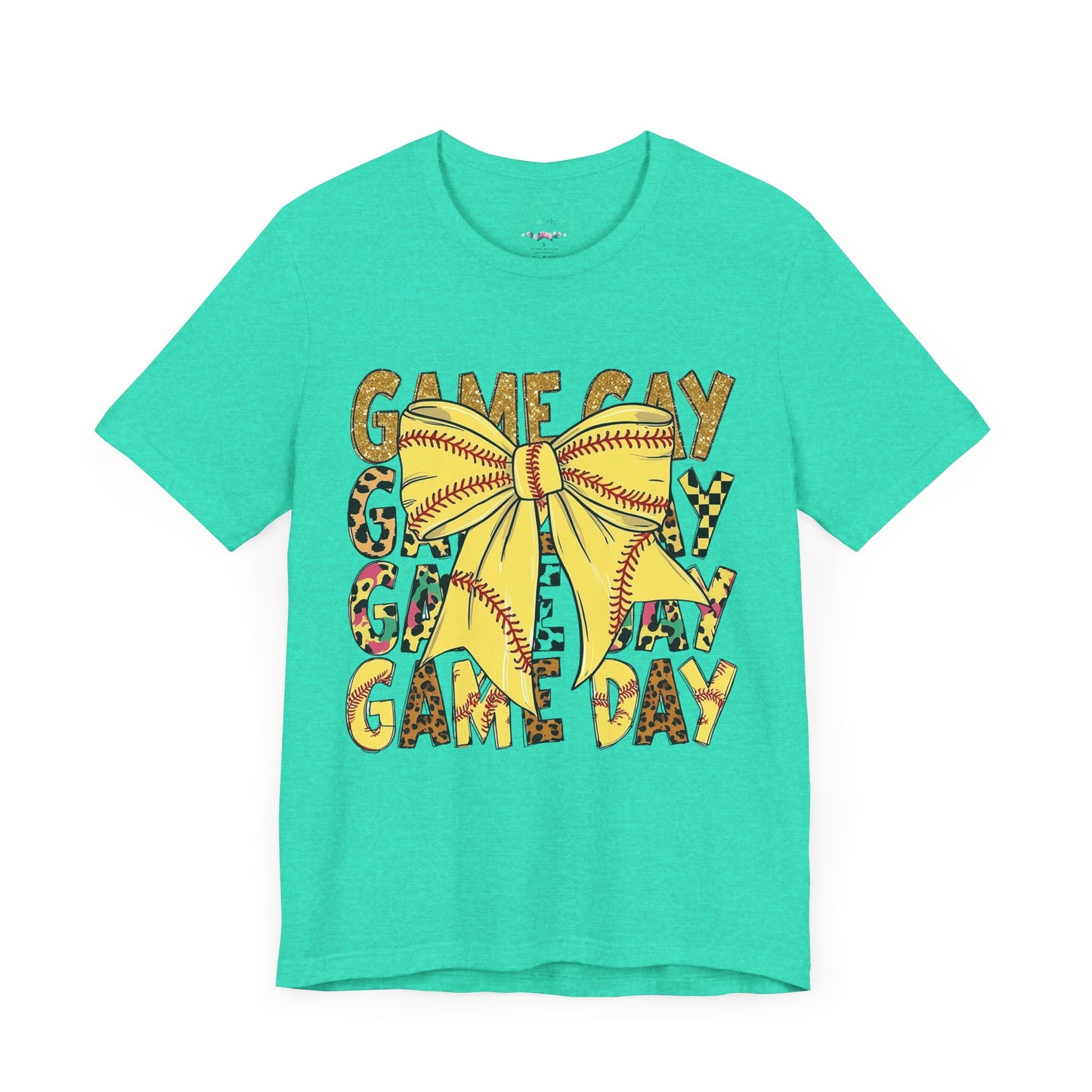 Softball Game Day Coquette Bow T Shirt
