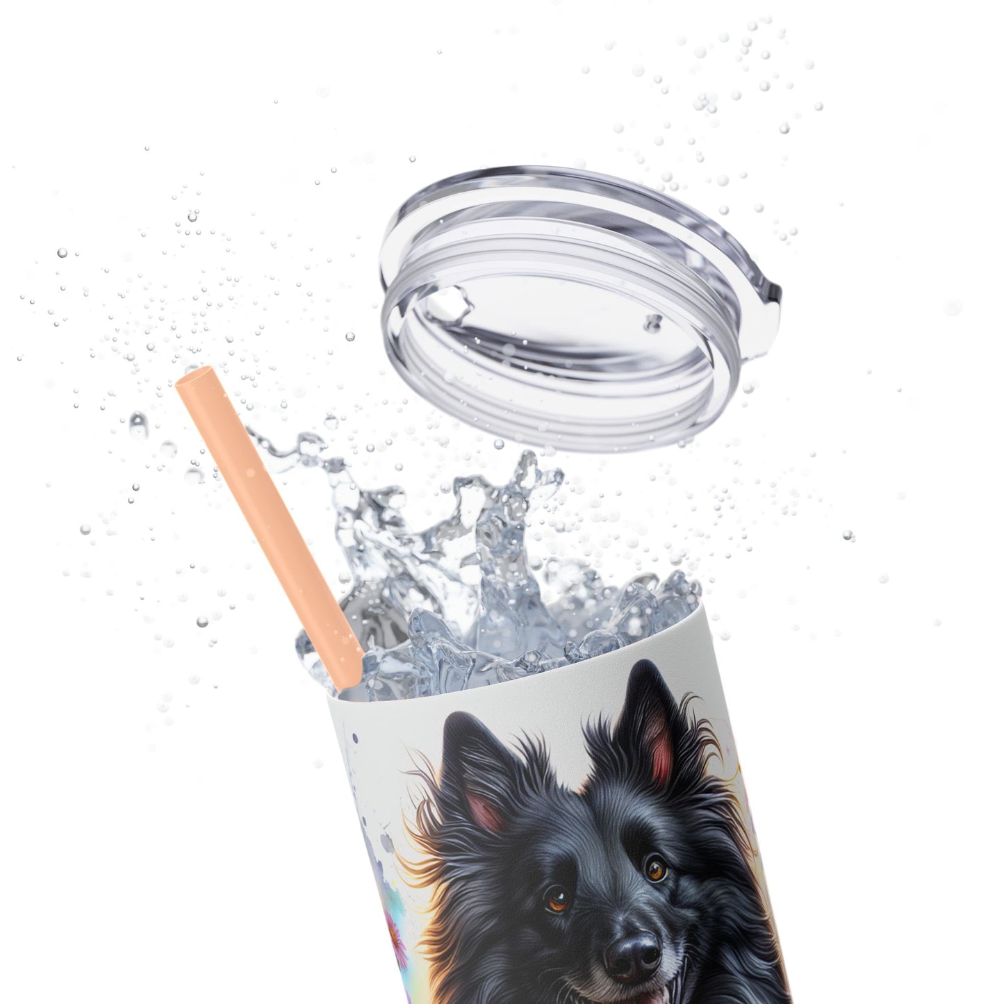 Belgian Tervuren Skinny Tumbler with Straw, 20oz