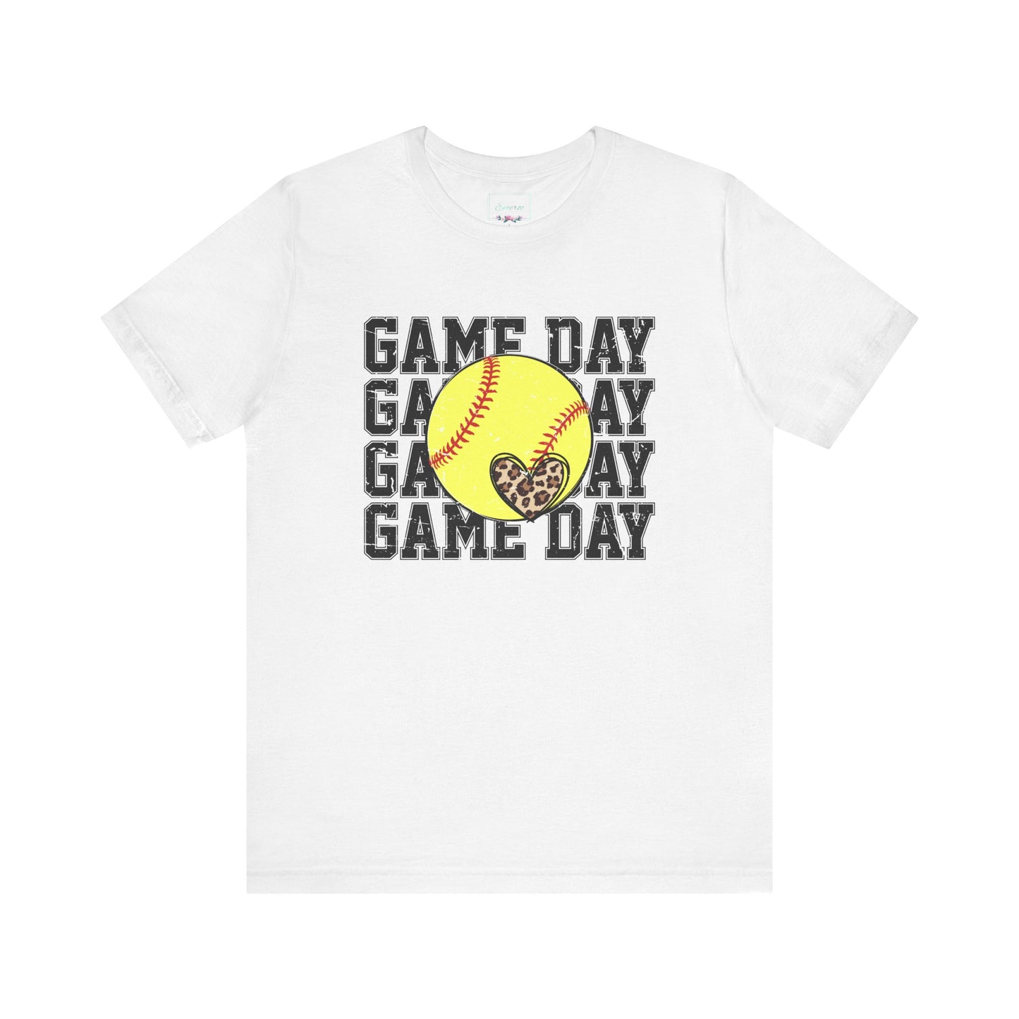Softball Game Day Heart T Shirt (Light)