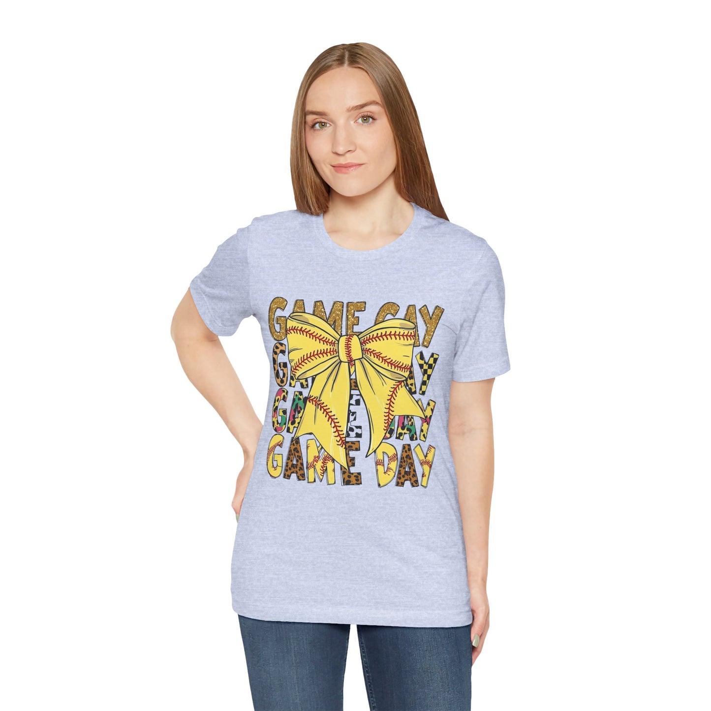 Softball Game Day Coquette Bow T Shirt