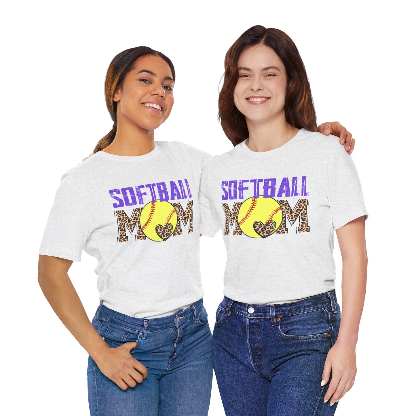 Leopard Softball Mom T Shirt (Light)