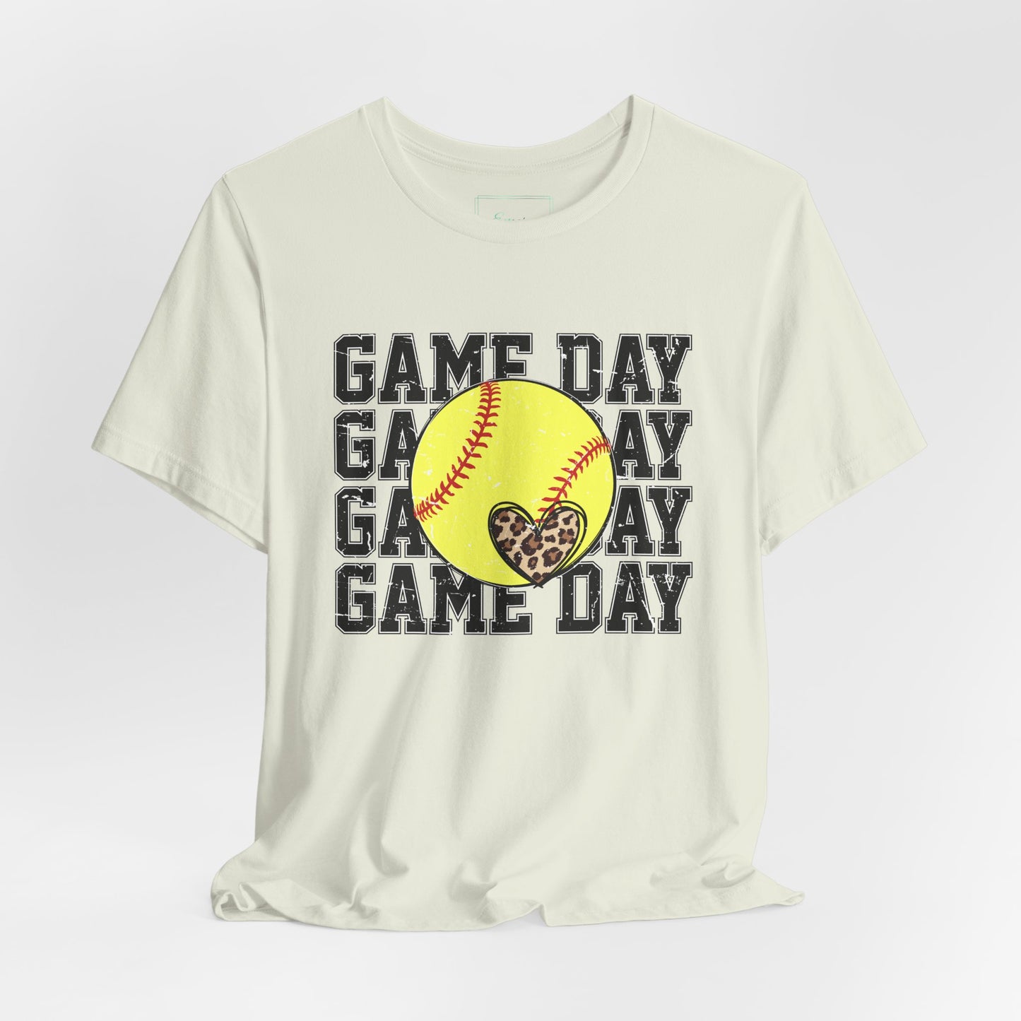 Softball Game Day Heart T Shirt (Light)