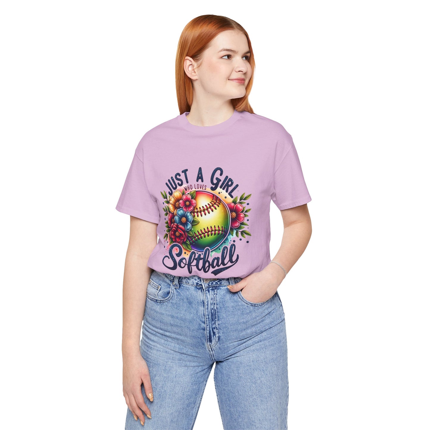 Just a girl who loves softball t-shirt