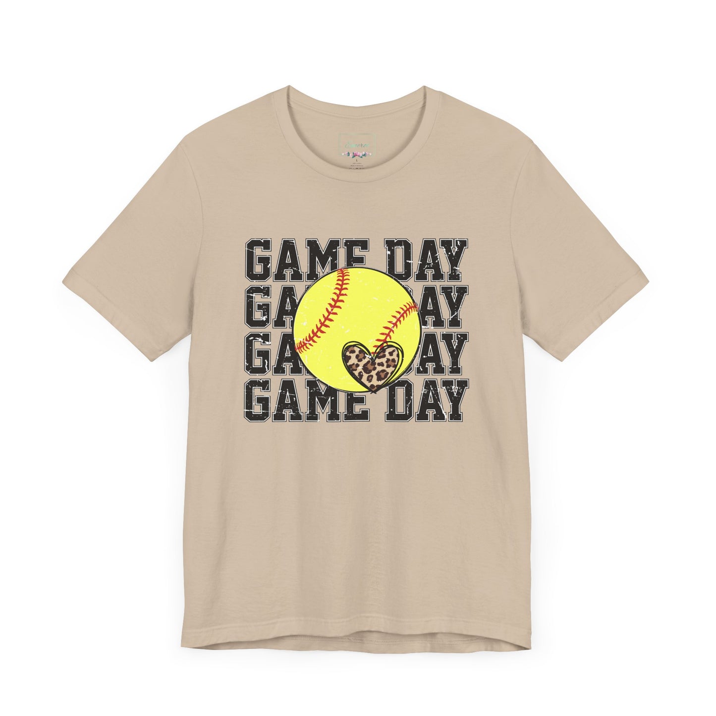Softball Game Day Heart T Shirt (Light)
