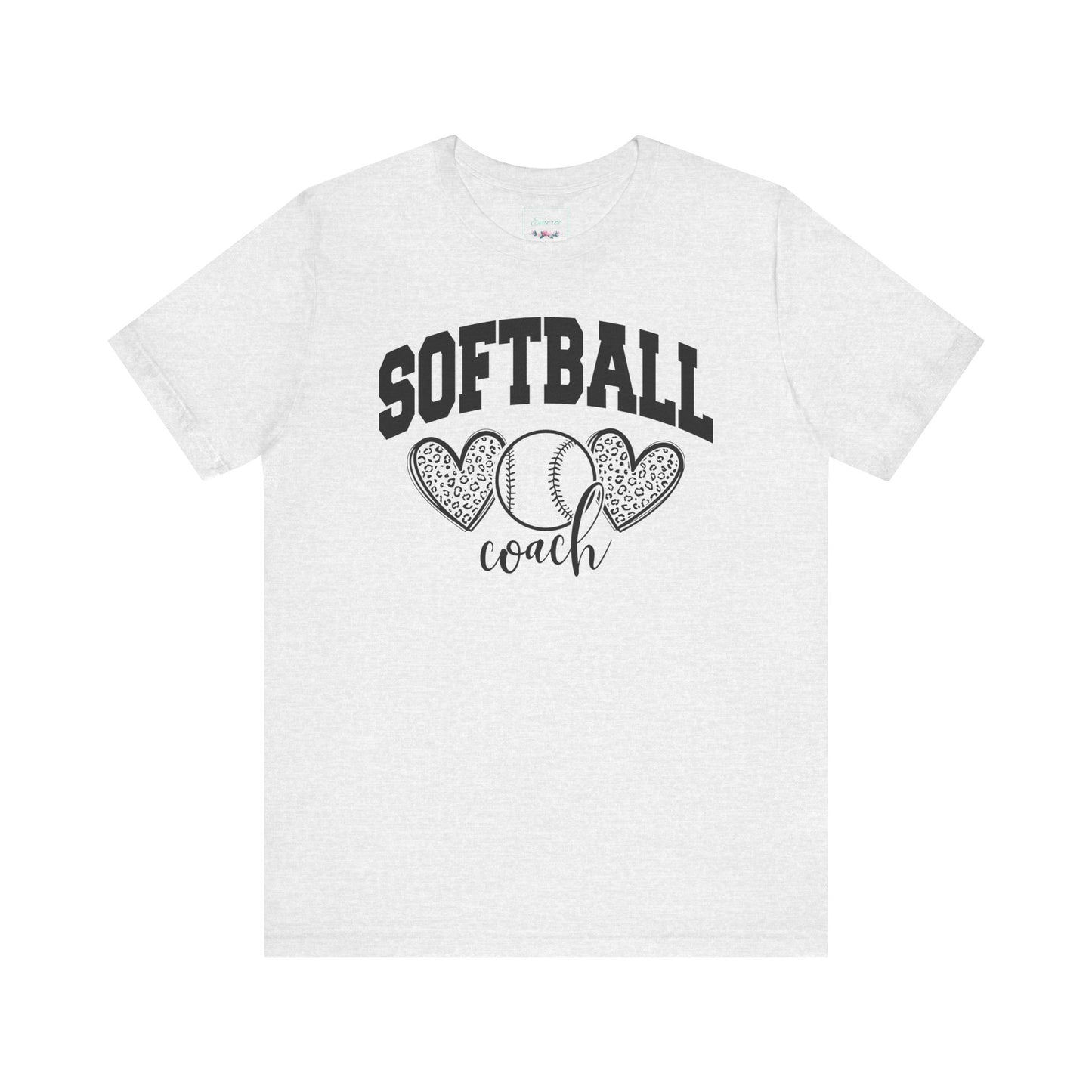 Softball Coach Hearts T Shirt (Light)