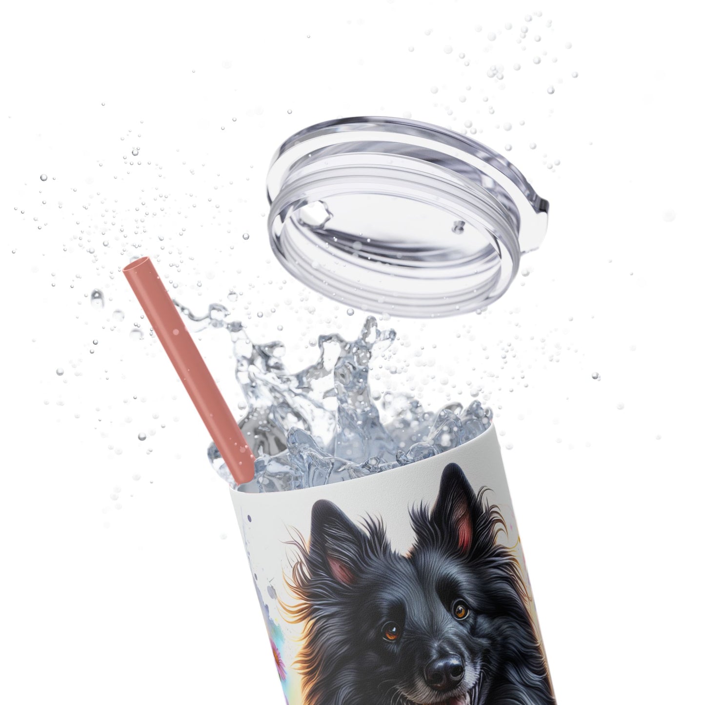 Belgian Tervuren Skinny Tumbler with Straw, 20oz