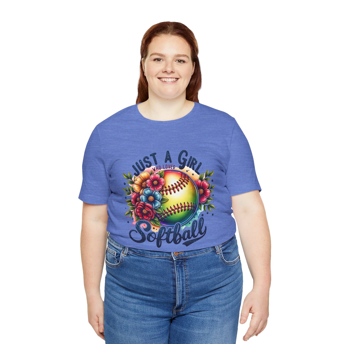 Just a girl who loves softball t-shirt