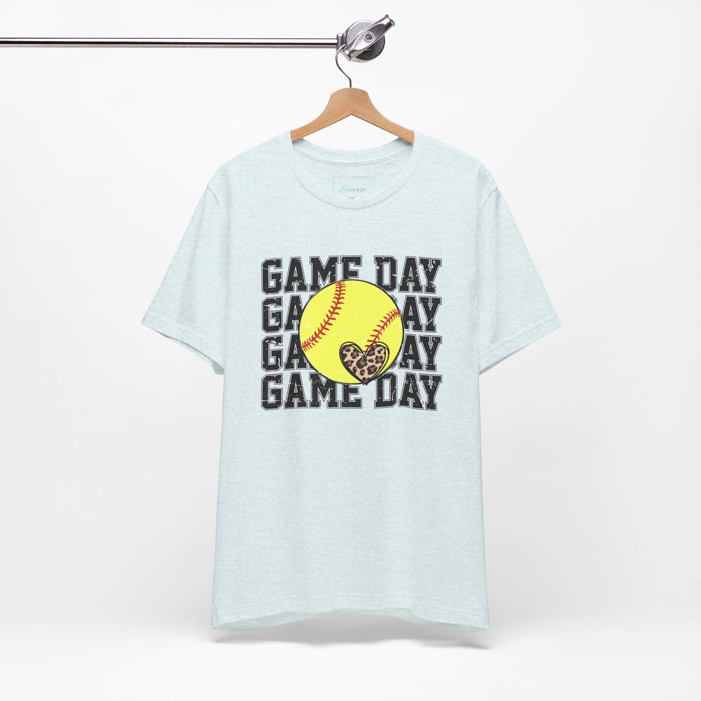 Softball Game Day Heart T Shirt (Light)