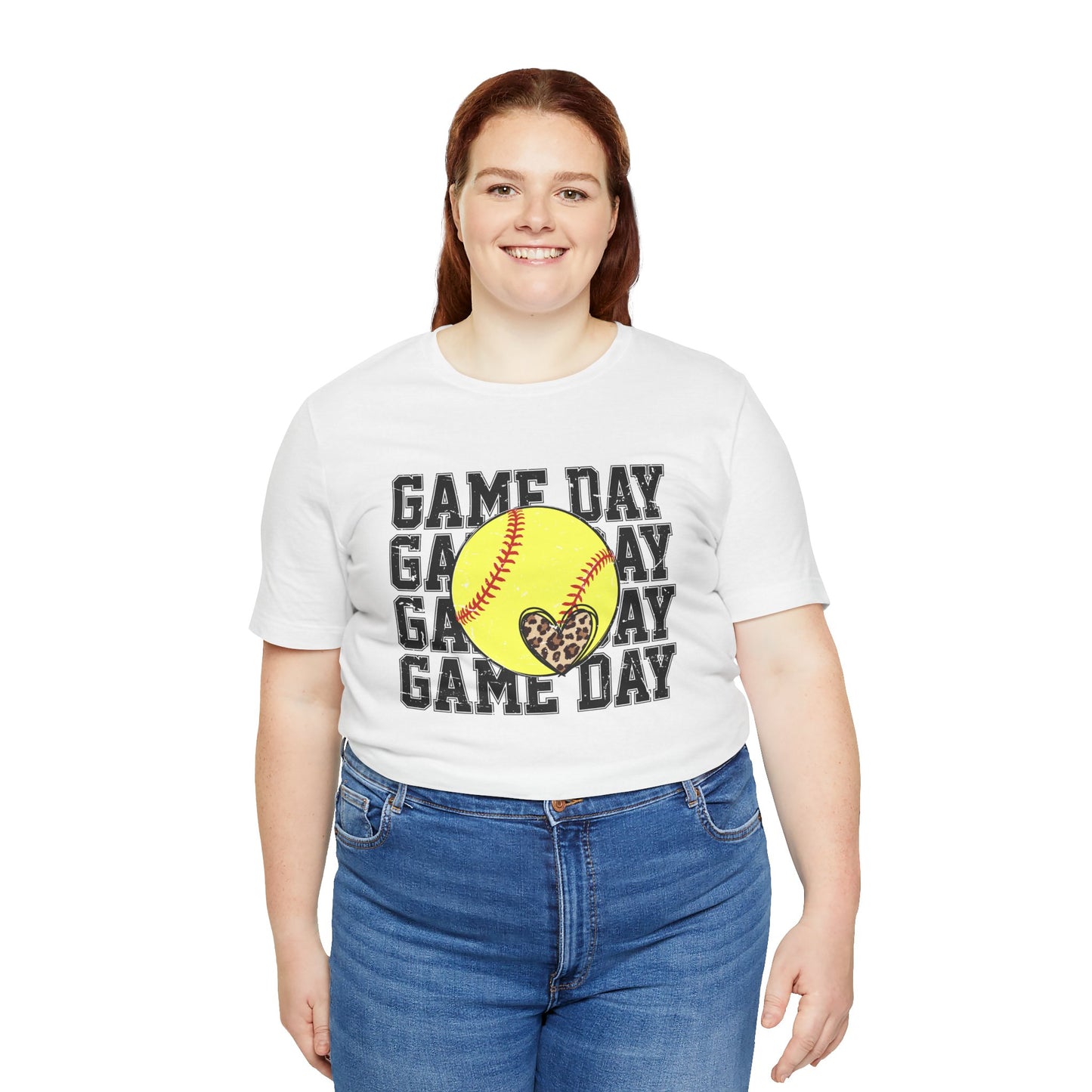 Softball Game Day Heart T Shirt (Light)