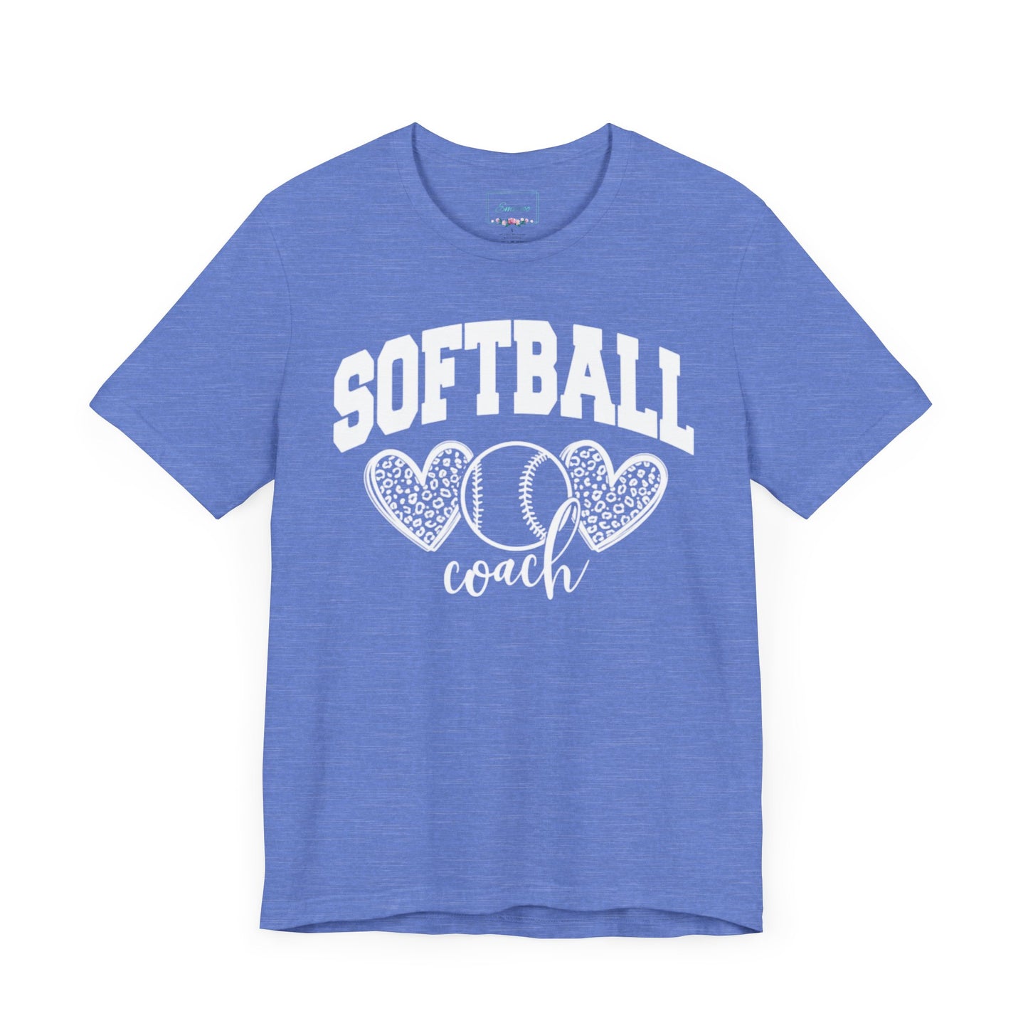 Softball Coach Hearts T Shirt (Light 3)