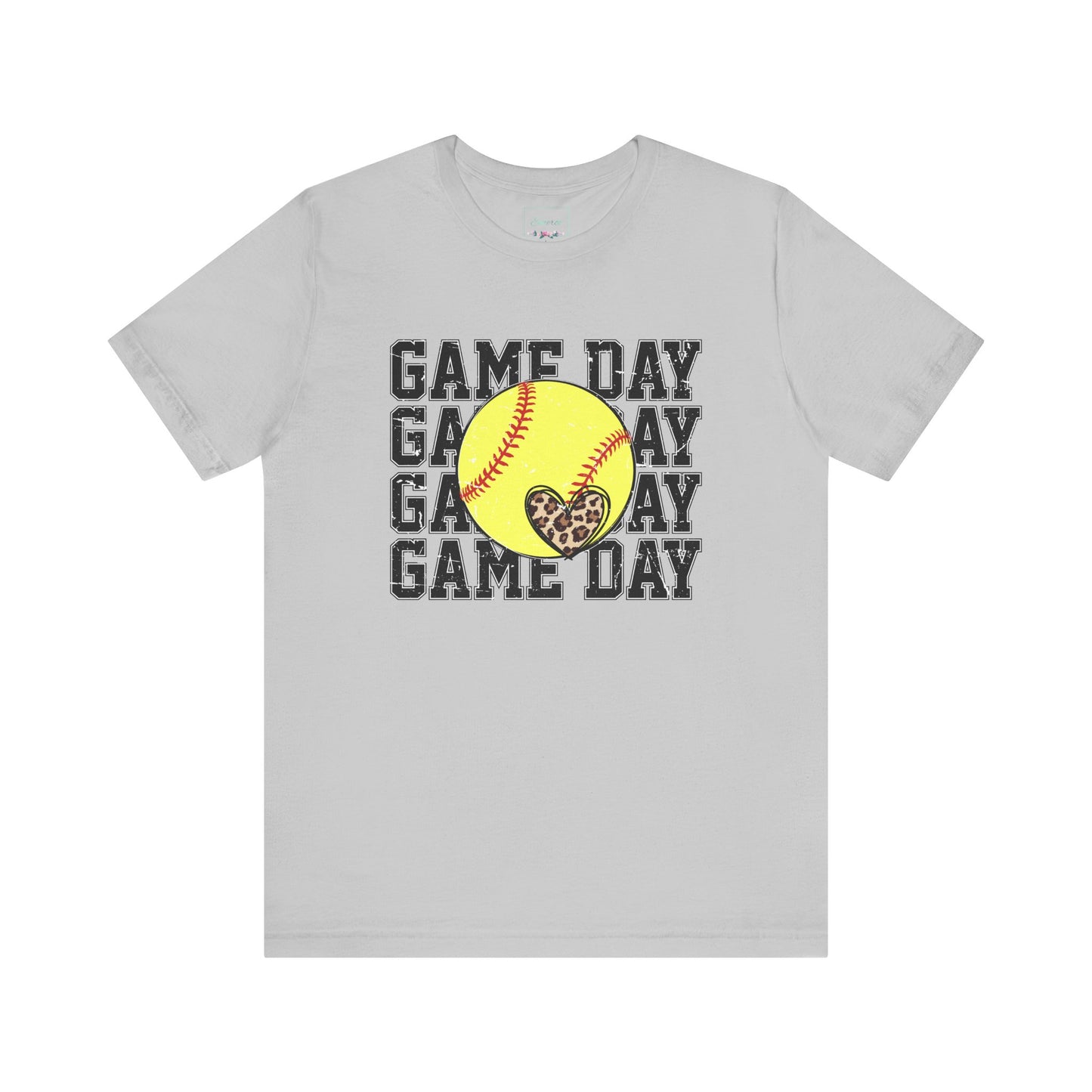 Softball Game Day Heart T Shirt (Light)