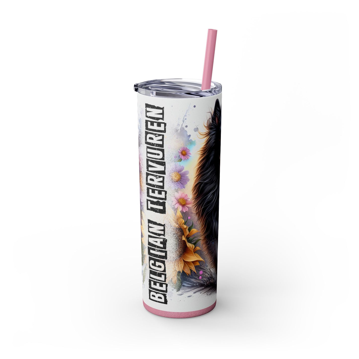Belgian Tervuren Skinny Tumbler with Straw, 20oz