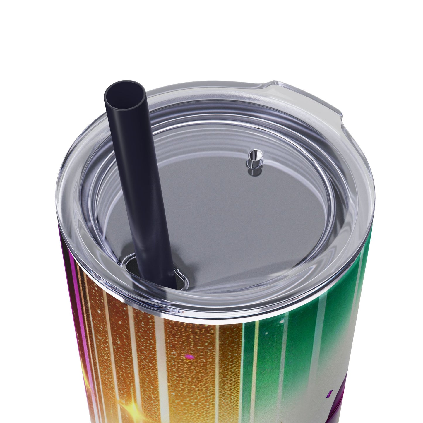 Colorful Orchid Skinny Tumbler with Straw, 20oz