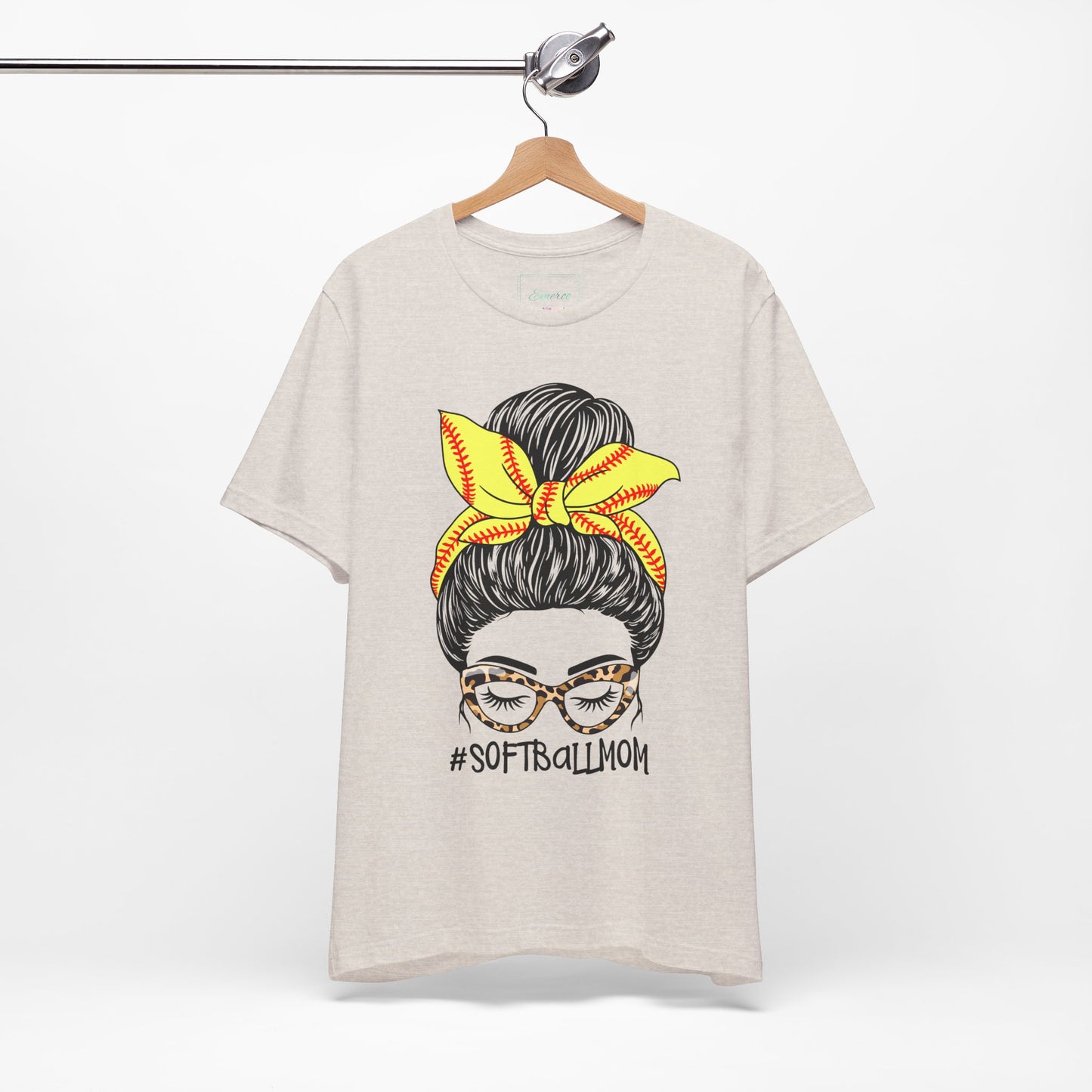 Messy Bun Softball Mom T Shirt (Light)