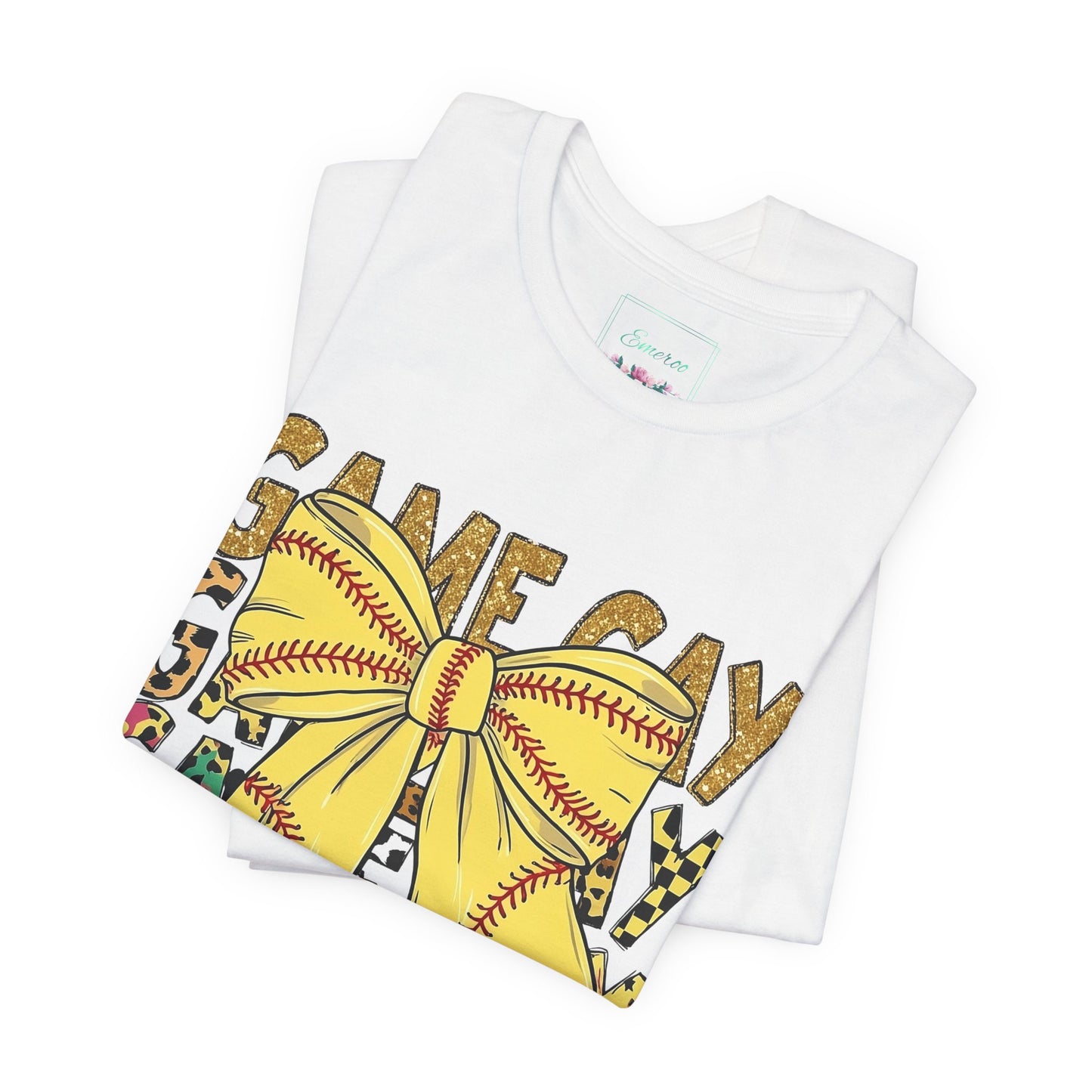 Softball Game Day Coquette Bow T Shirt