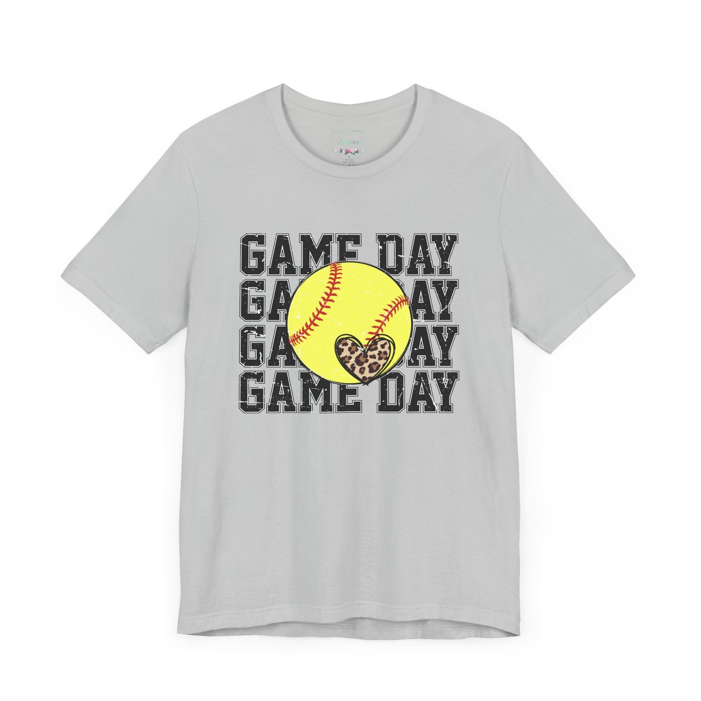 Softball Game Day Heart T Shirt (Light)